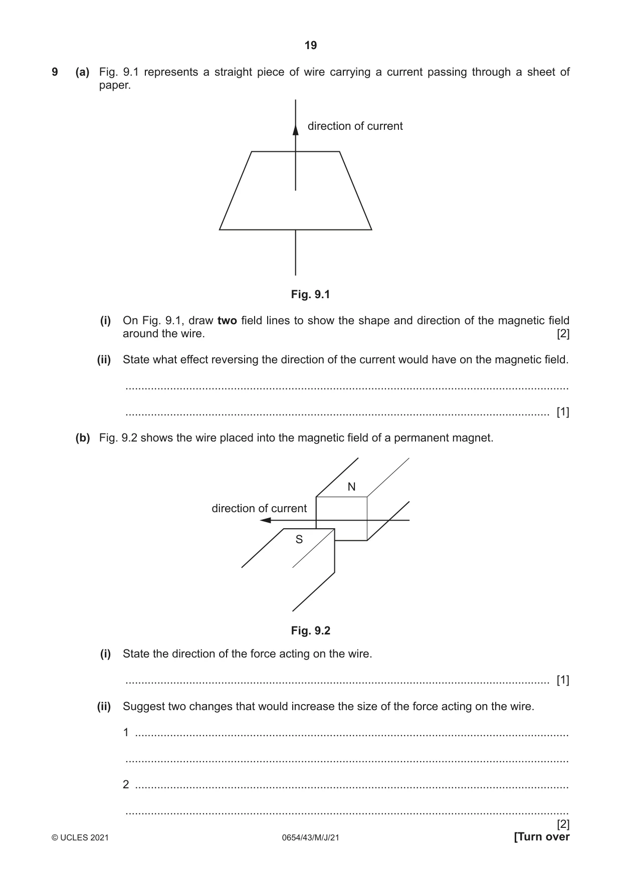 Cambridge IGCSE Sciences - Co-ordinated (Double) 0654 2021 May/June Paper 4 · Variant 3 question paper, page 19 of 28