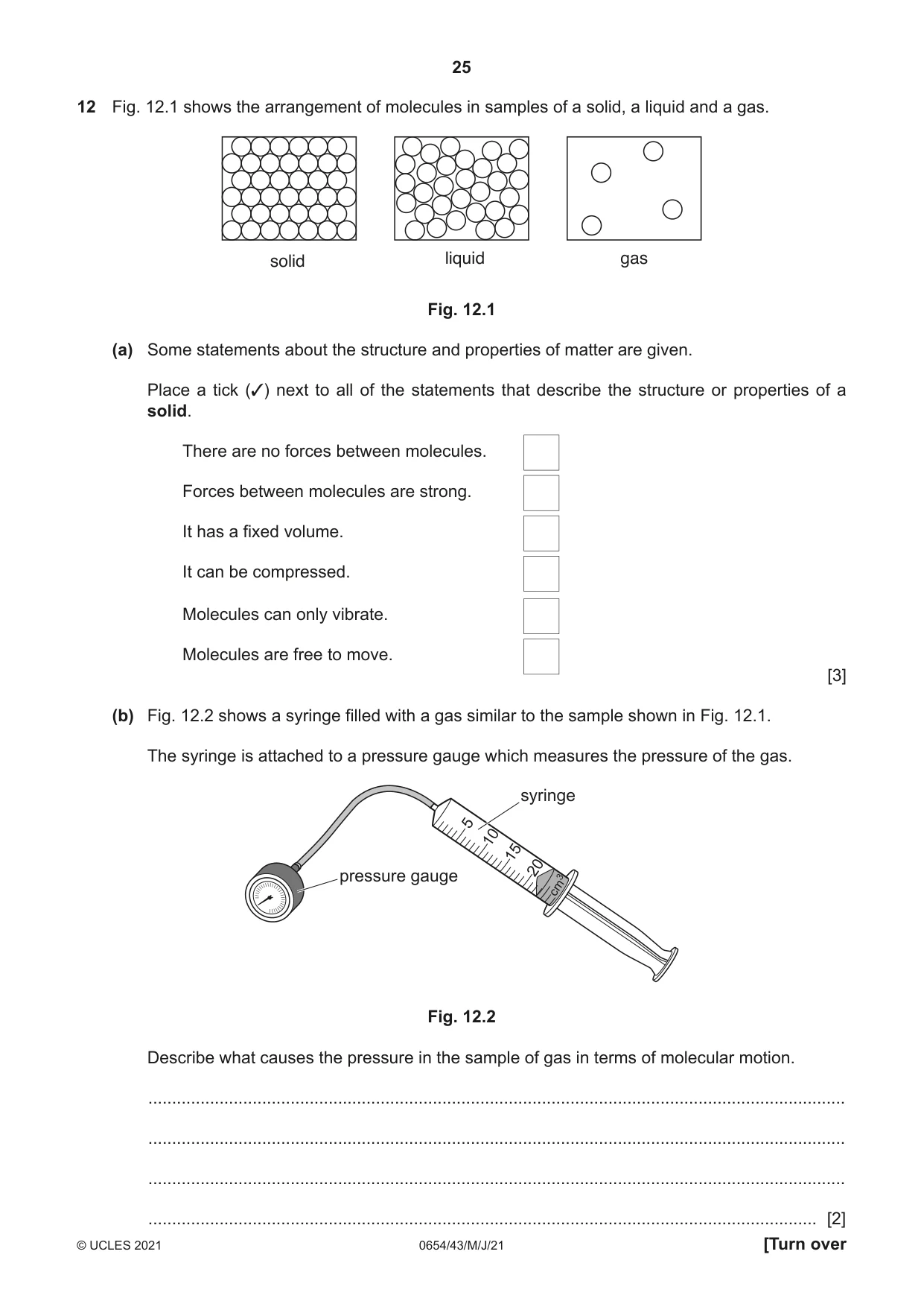 Cambridge IGCSE Sciences - Co-ordinated (Double) 0654 2021 May/June Paper 4 · Variant 3 question paper, page 25 of 28