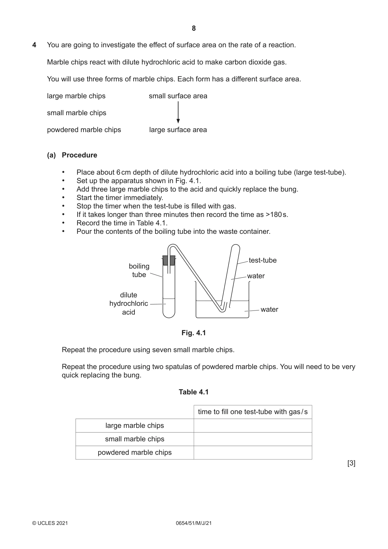 Cambridge IGCSE Sciences - Co-ordinated (Double) 0654 2021 May/June Paper 5 · Variant 1 question paper, page 8 of 20