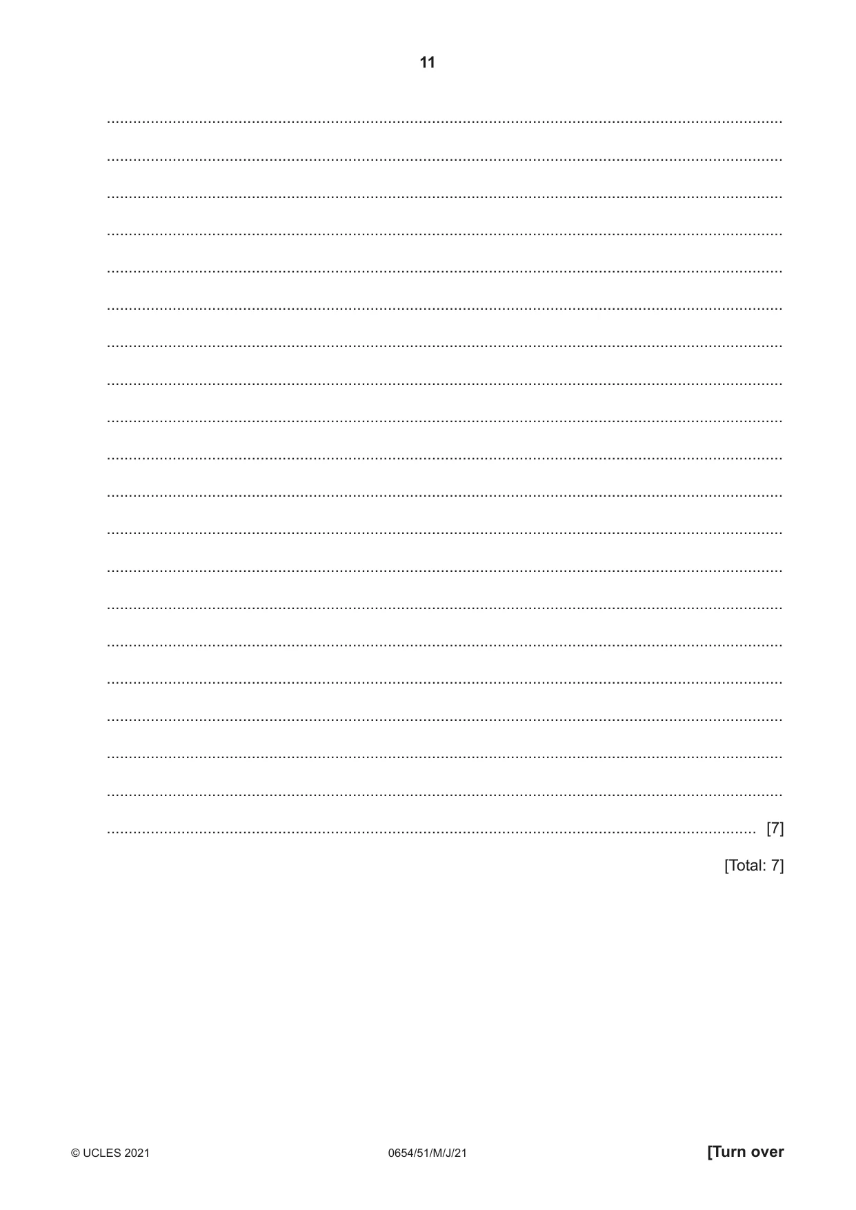 Cambridge IGCSE Sciences - Co-ordinated (Double) 0654 2021 May/June Paper 5 · Variant 1 question paper, page 11 of 20