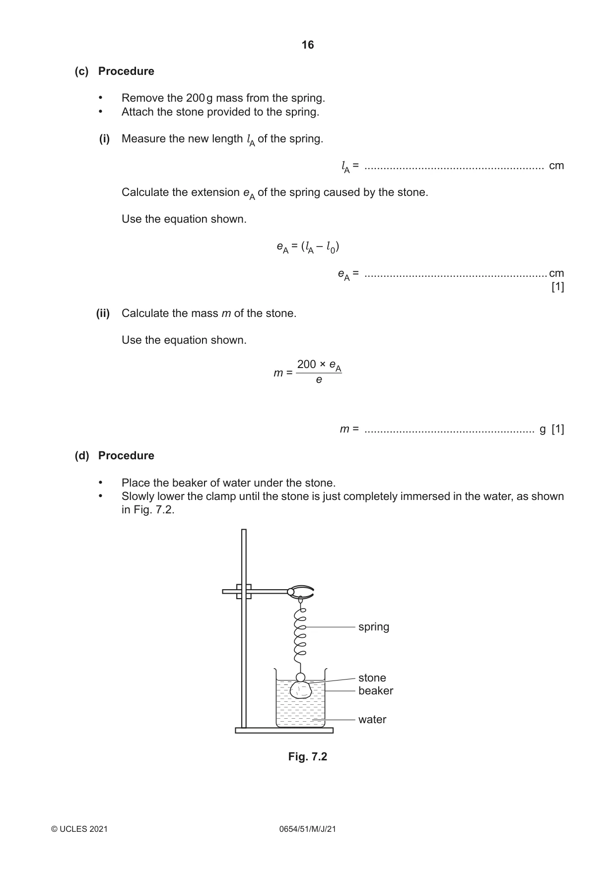 Cambridge IGCSE Sciences - Co-ordinated (Double) 0654 2021 May/June Paper 5 · Variant 1 question paper, page 16 of 20