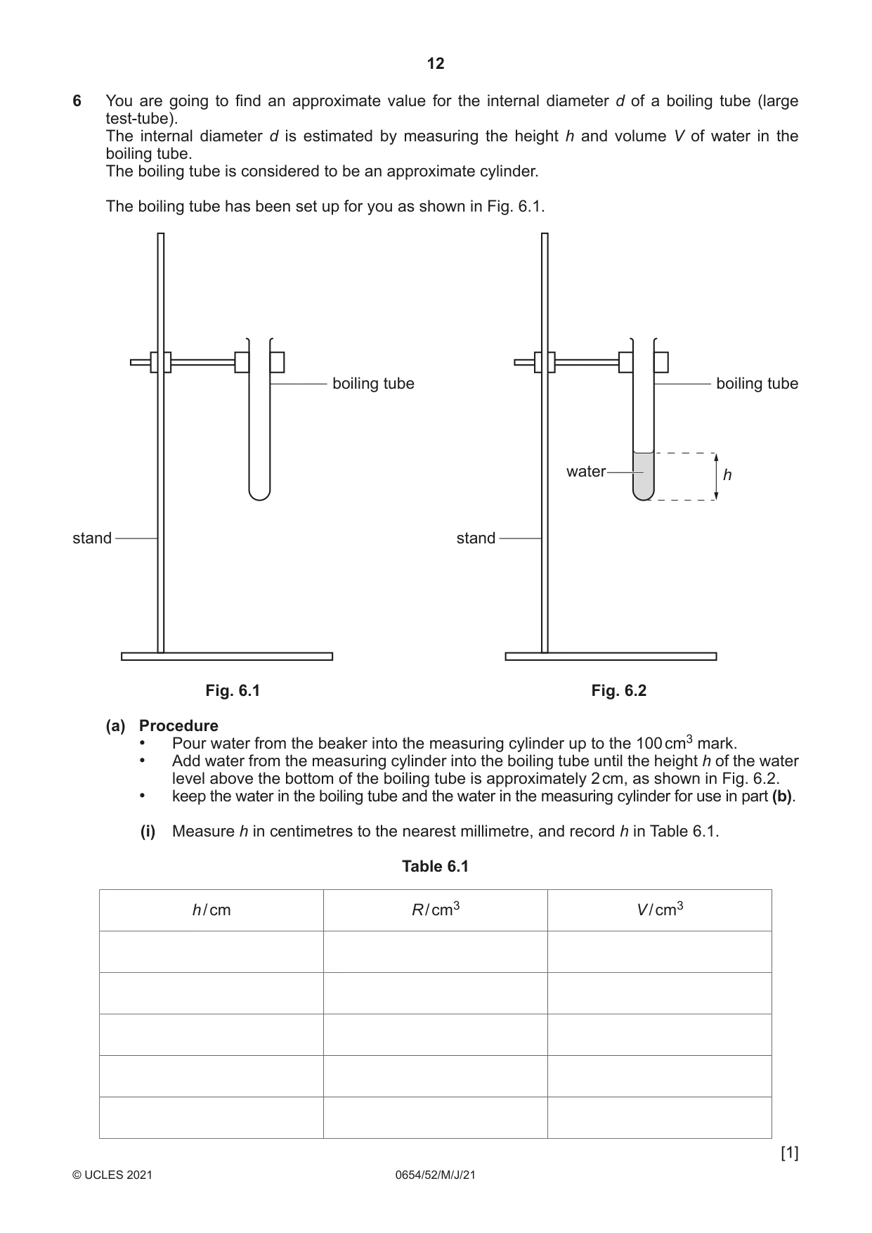 Cambridge IGCSE Sciences - Co-ordinated (Double) 0654 2021 May/June Paper 5 · Variant 2 question paper, page 12 of 20