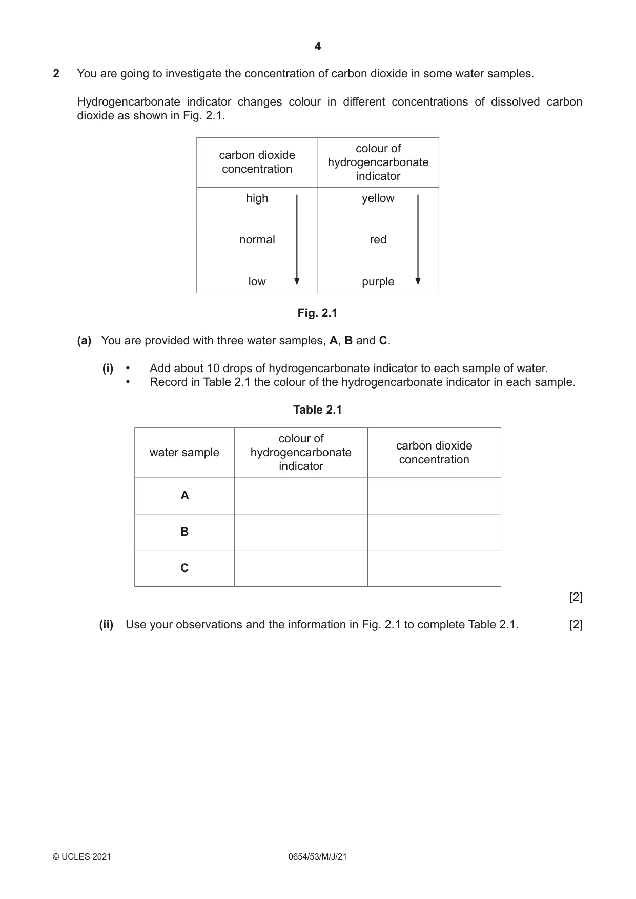 Cambridge IGCSE Sciences - Co-ordinated (Double) 0654 2021 May/June Paper 5 · Variant 3 question paper, page 4 of 16