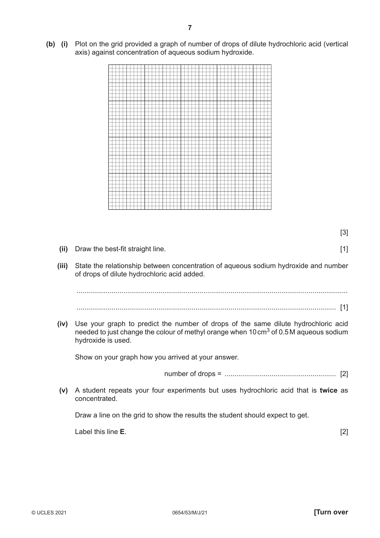 Cambridge IGCSE Sciences - Co-ordinated (Double) 0654 2021 May/June Paper 5 · Variant 3 question paper, page 7 of 16