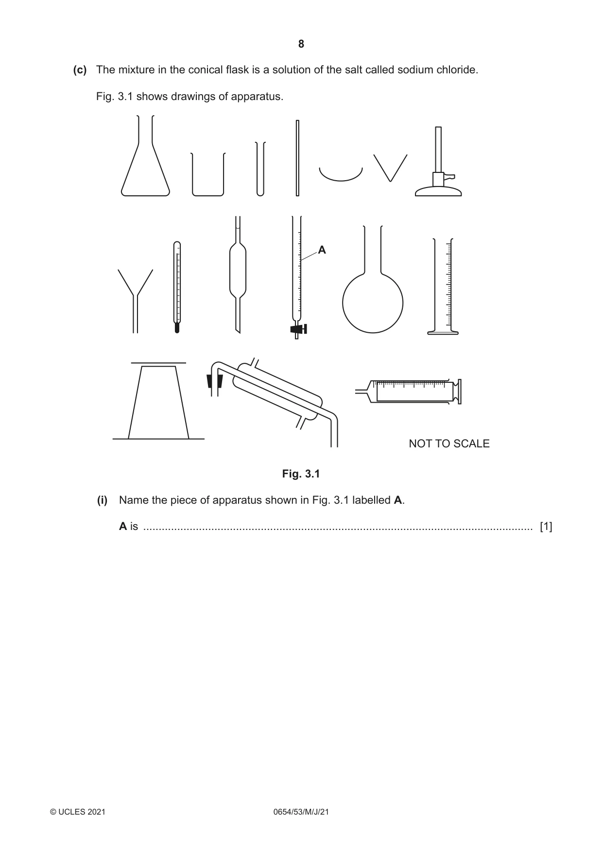 Cambridge IGCSE Sciences - Co-ordinated (Double) 0654 2021 May/June Paper 5 · Variant 3 question paper, page 8 of 16