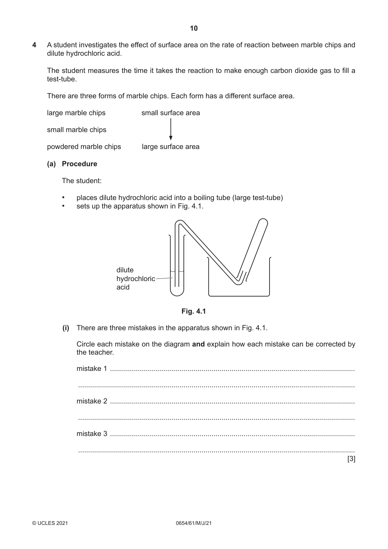 Cambridge IGCSE Sciences - Co-ordinated (Double) 0654 2021 May/June Paper 6 · Variant 1 question paper, page 10 of 20