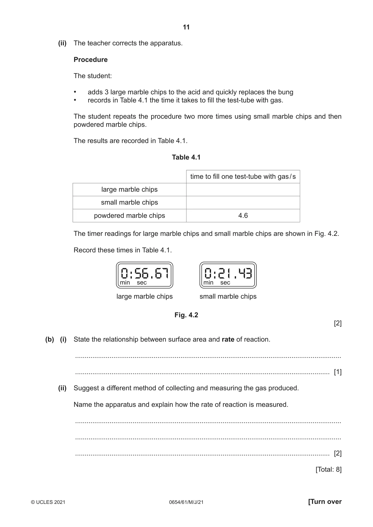 Cambridge IGCSE Sciences - Co-ordinated (Double) 0654 2021 May/June Paper 6 · Variant 1 question paper, page 11 of 20