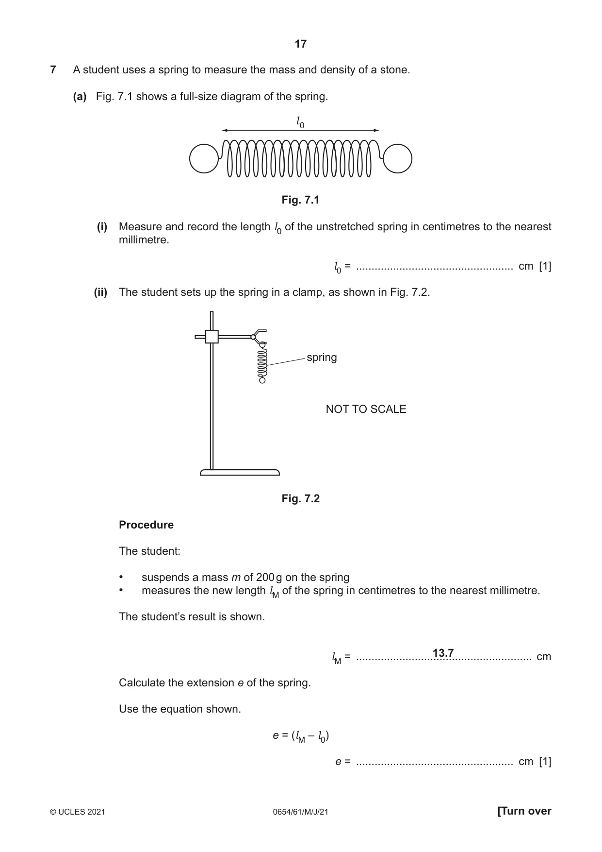 Cambridge IGCSE Sciences - Co-ordinated (Double) 0654 2021 May/June Paper 6 · Variant 1 question paper, page 17 of 20