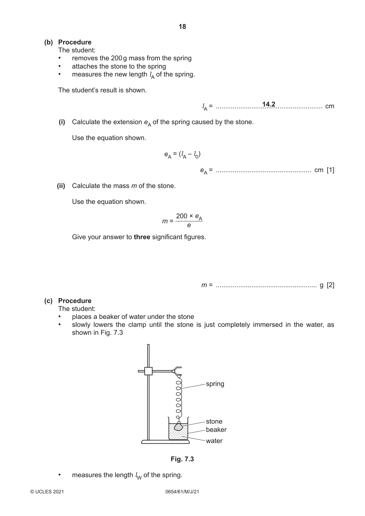 Cambridge IGCSE Sciences - Co-ordinated (Double) 0654 2021 May/June Paper 6 · Variant 1 question paper, page 18 of 20