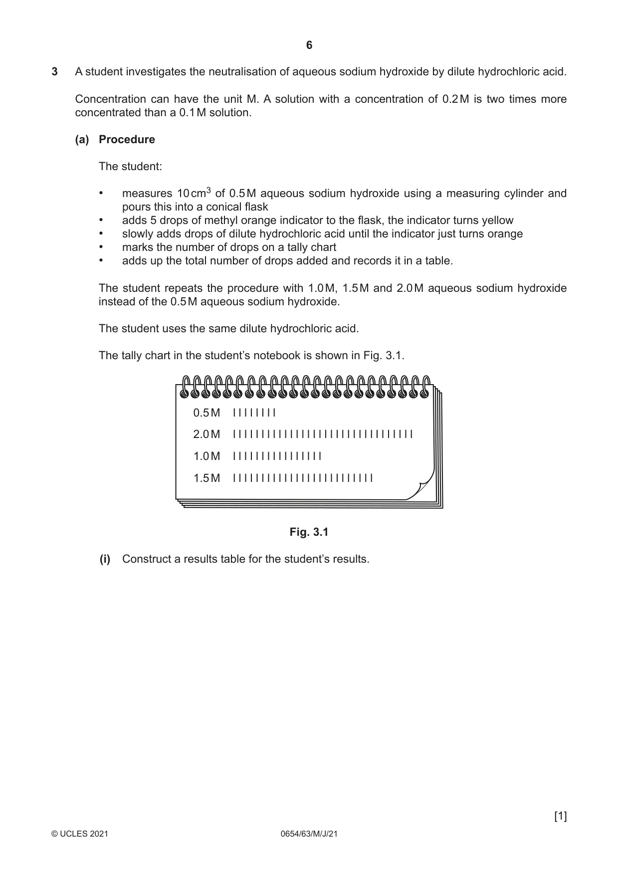 Cambridge IGCSE Sciences - Co-ordinated (Double) 0654 2021 May/June Paper 6 · Variant 3 question paper, page 6 of 16