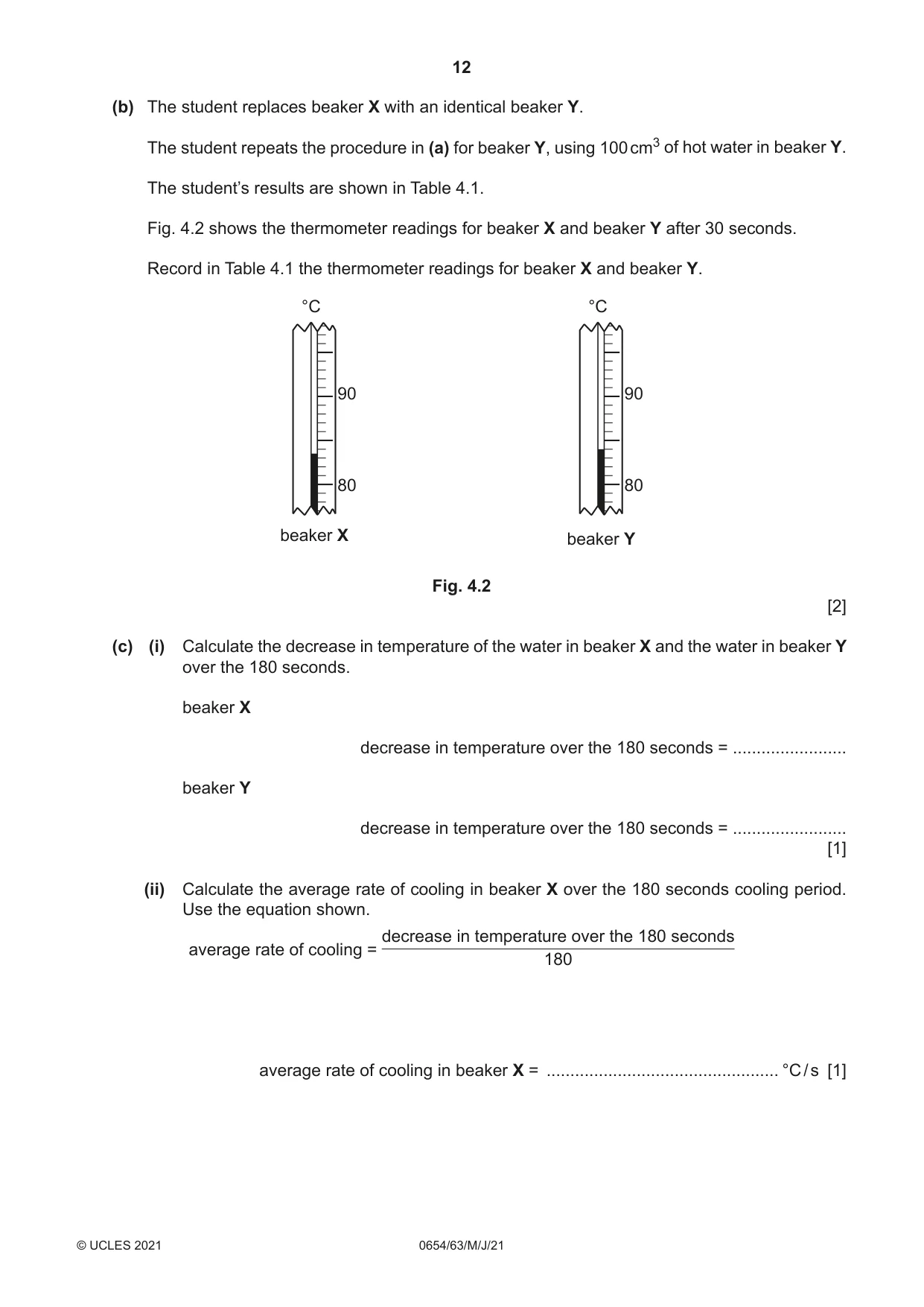 Cambridge IGCSE Sciences - Co-ordinated (Double) 0654 2021 May/June Paper 6 · Variant 3 question paper, page 12 of 16