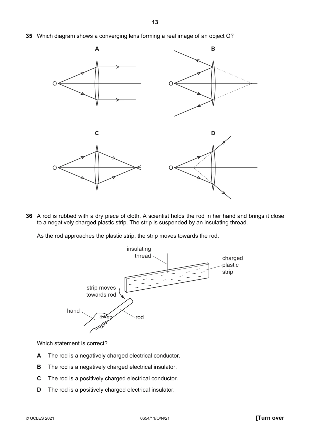 Cambridge IGCSE Sciences - Co-ordinated (Double) 0654 2021 Oct/Nov Paper 1 · Variant 1 question paper, page 13 of 16