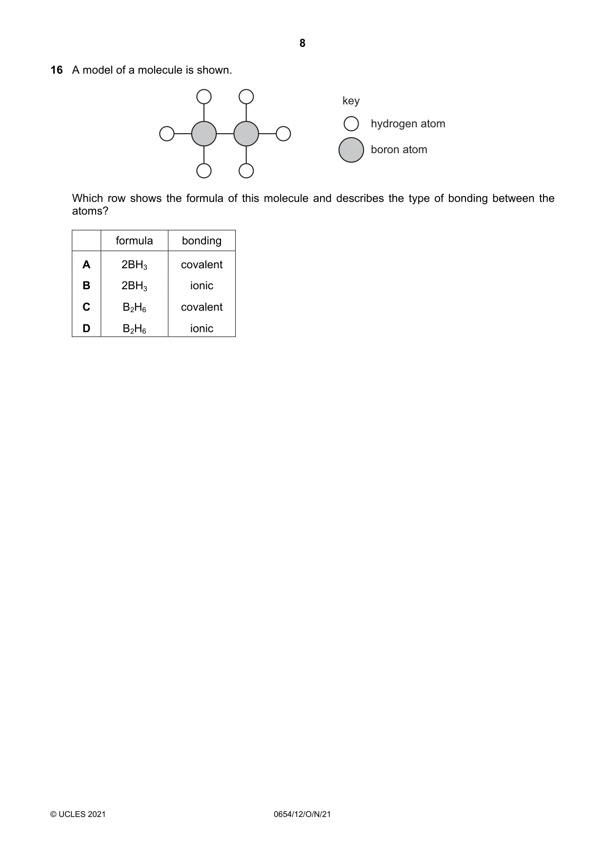 Cambridge IGCSE Sciences - Co-ordinated (Double) 0654 2021 Oct/Nov Paper 1 · Variant 2 question paper, page 8 of 20