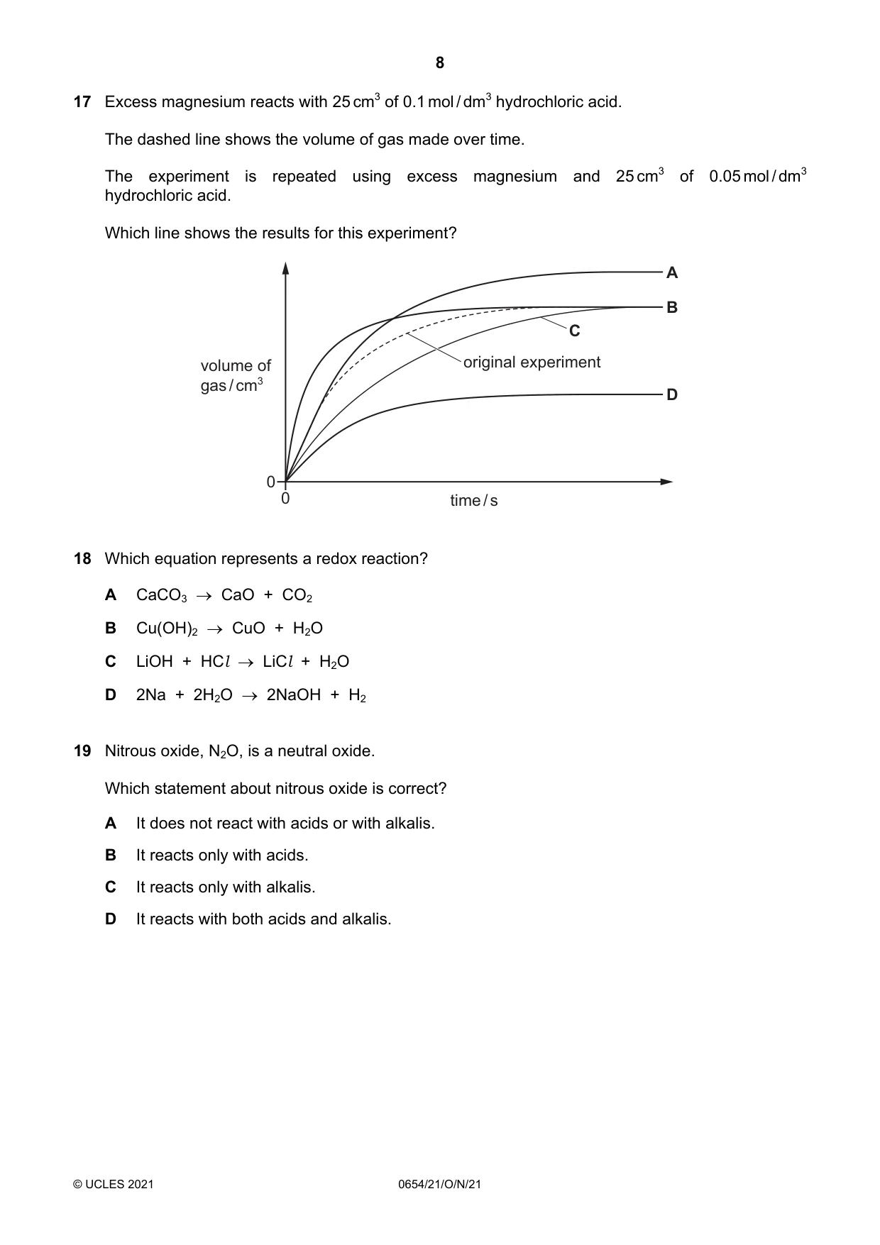 Cambridge IGCSE Sciences - Co-ordinated (Double) 0654 2021 Oct/Nov Paper 2 · Variant 1 question paper, page 8 of 16