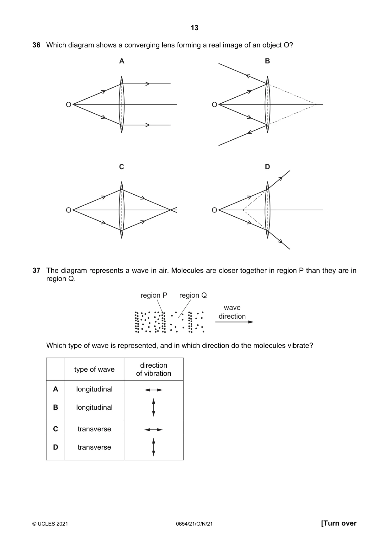 Cambridge IGCSE Sciences - Co-ordinated (Double) 0654 2021 Oct/Nov Paper 2 · Variant 1 question paper, page 13 of 16