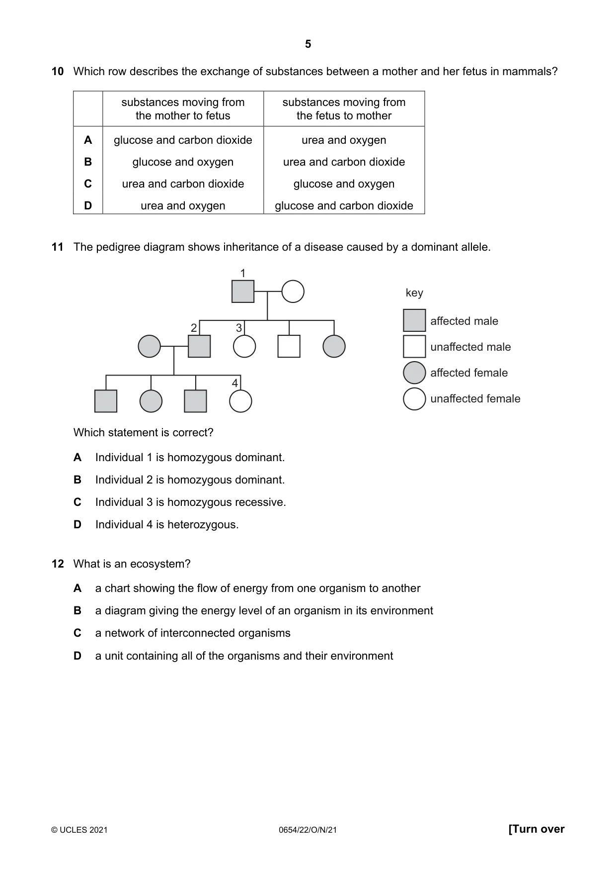 Cambridge IGCSE Sciences - Co-ordinated (Double) 0654 2021 Oct/Nov Paper 2 · Variant 2 question paper, page 5 of 16