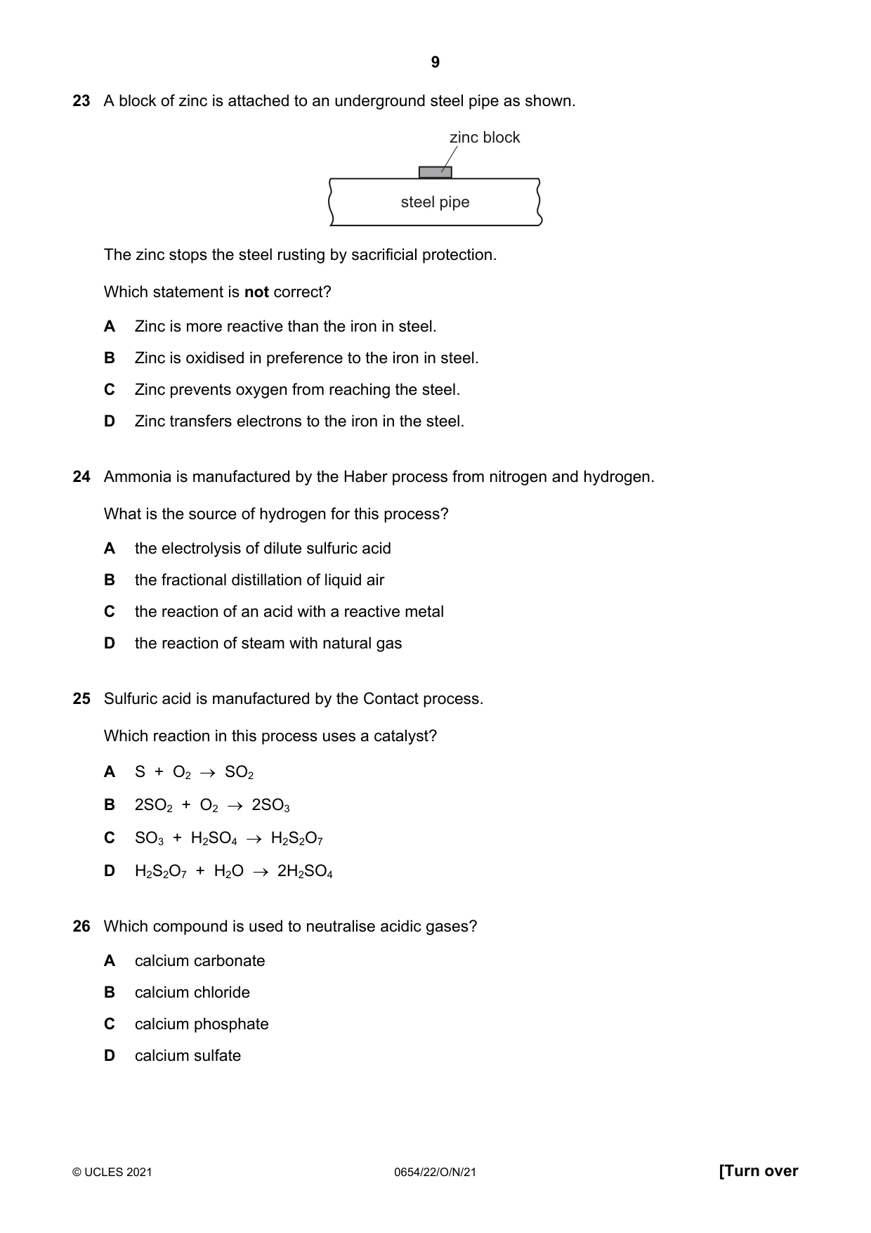 Cambridge IGCSE Sciences - Co-ordinated (Double) 0654 2021 Oct/Nov Paper 2 · Variant 2 question paper, page 9 of 16