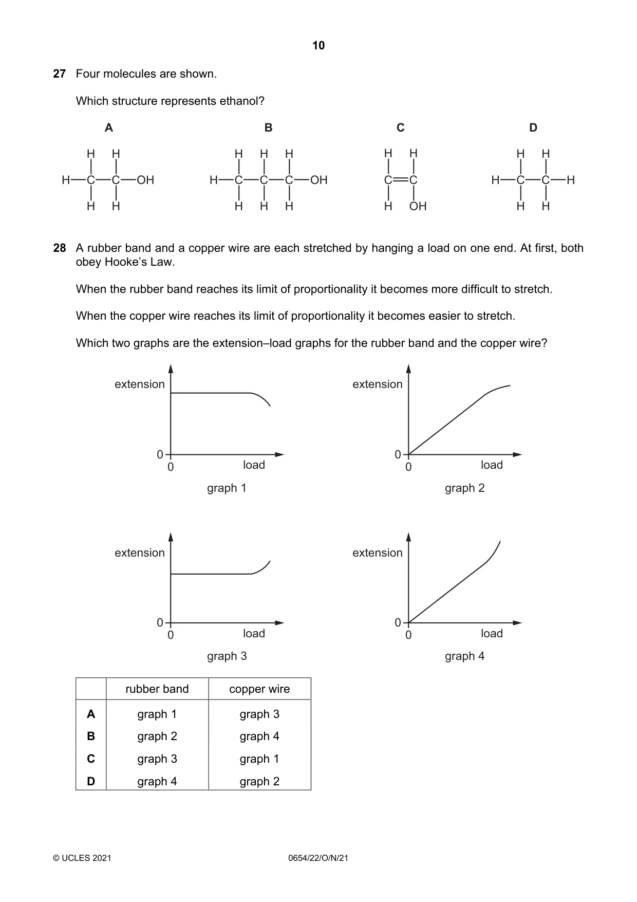 Cambridge IGCSE Sciences - Co-ordinated (Double) 0654 2021 Oct/Nov Paper 2 · Variant 2 question paper, page 10 of 16