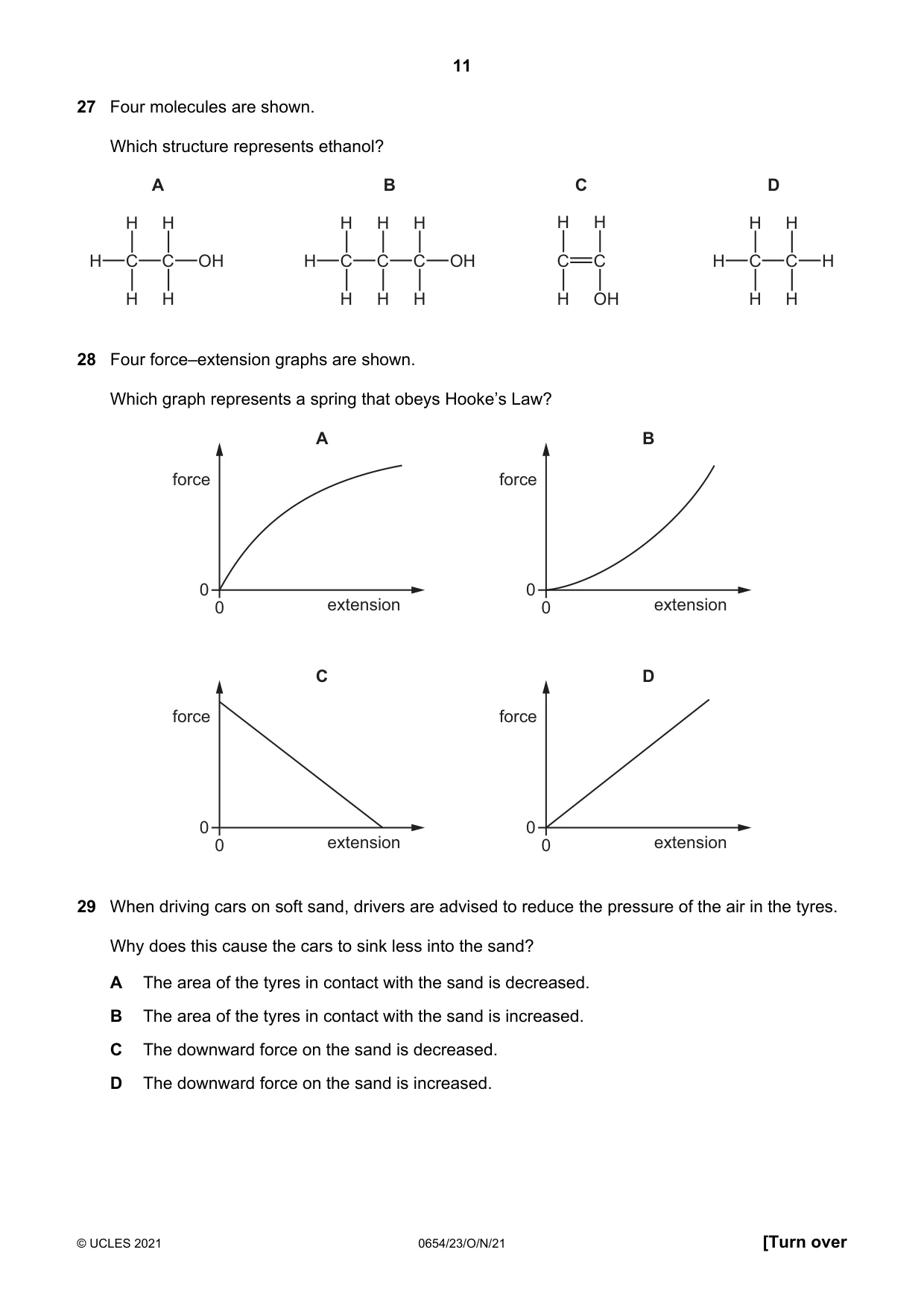 Cambridge IGCSE Sciences - Co-ordinated (Double) 0654 2021 Oct/Nov Paper 2 · Variant 3 question paper, page 11 of 16