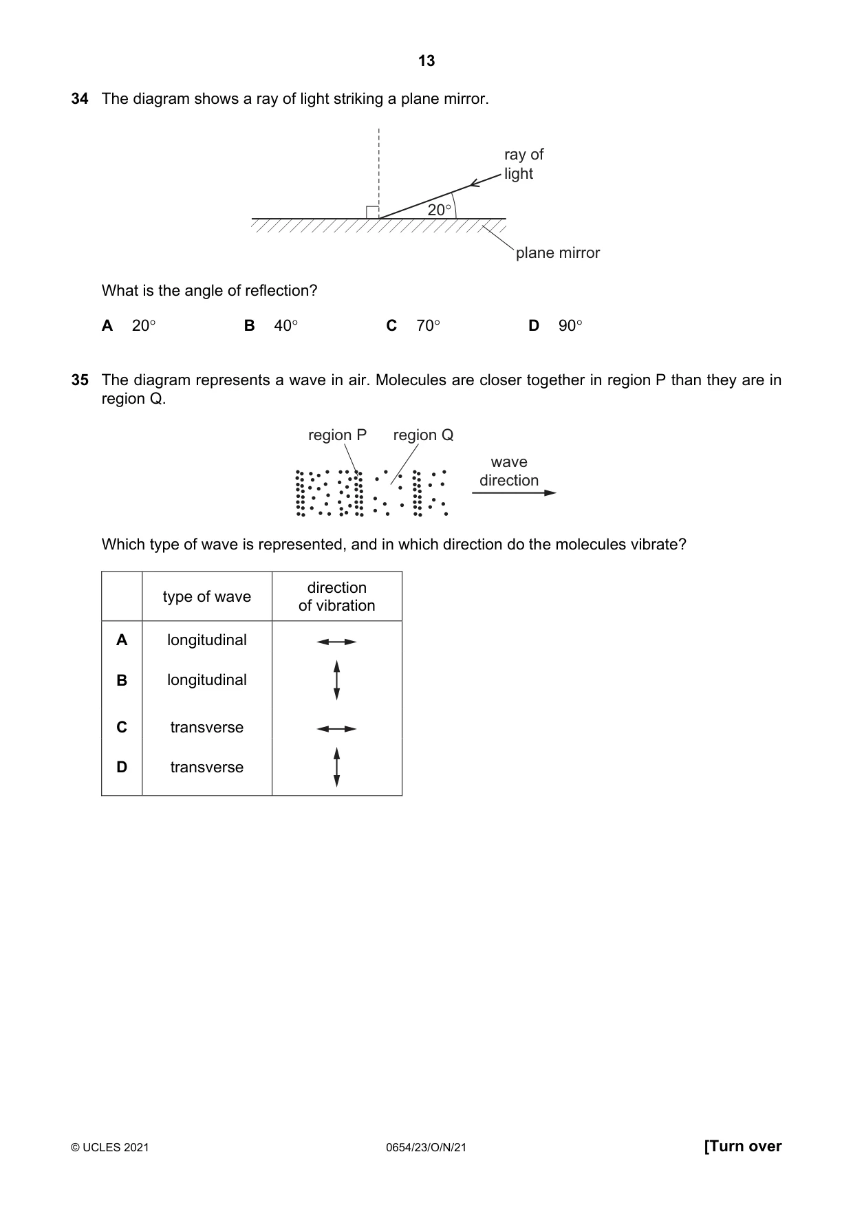 Cambridge IGCSE Sciences - Co-ordinated (Double) 0654 2021 Oct/Nov Paper 2 · Variant 3 question paper, page 13 of 16