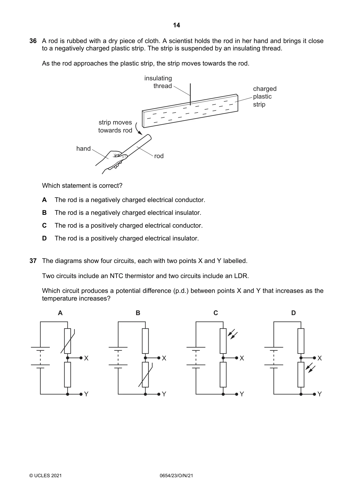 Cambridge IGCSE Sciences - Co-ordinated (Double) 0654 2021 Oct/Nov Paper 2 · Variant 3 question paper, page 14 of 16