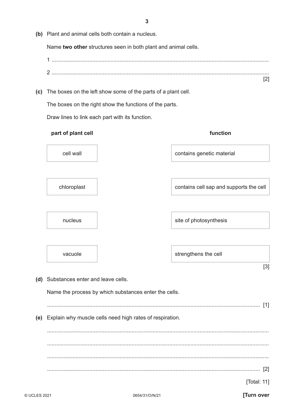 Cambridge IGCSE Sciences - Co-ordinated (Double) 0654 2021 Oct/Nov Paper 3 · Variant 1 question paper, page 3 of 24