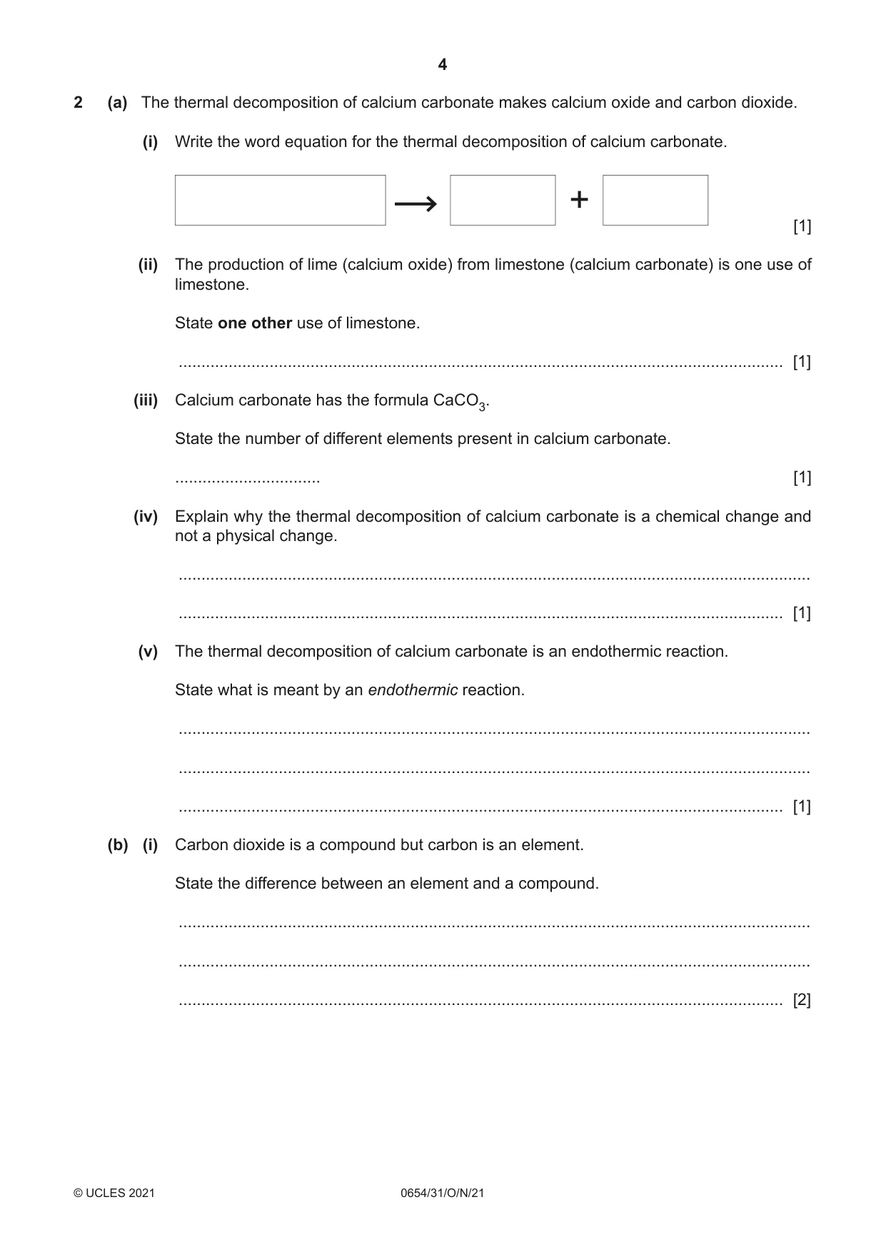 Cambridge IGCSE Sciences - Co-ordinated (Double) 0654 2021 Oct/Nov Paper 3 · Variant 1 question paper, page 4 of 24