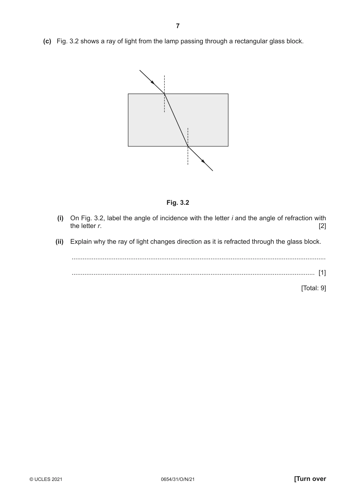 Cambridge IGCSE Sciences - Co-ordinated (Double) 0654 2021 Oct/Nov Paper 3 · Variant 1 question paper, page 7 of 24
