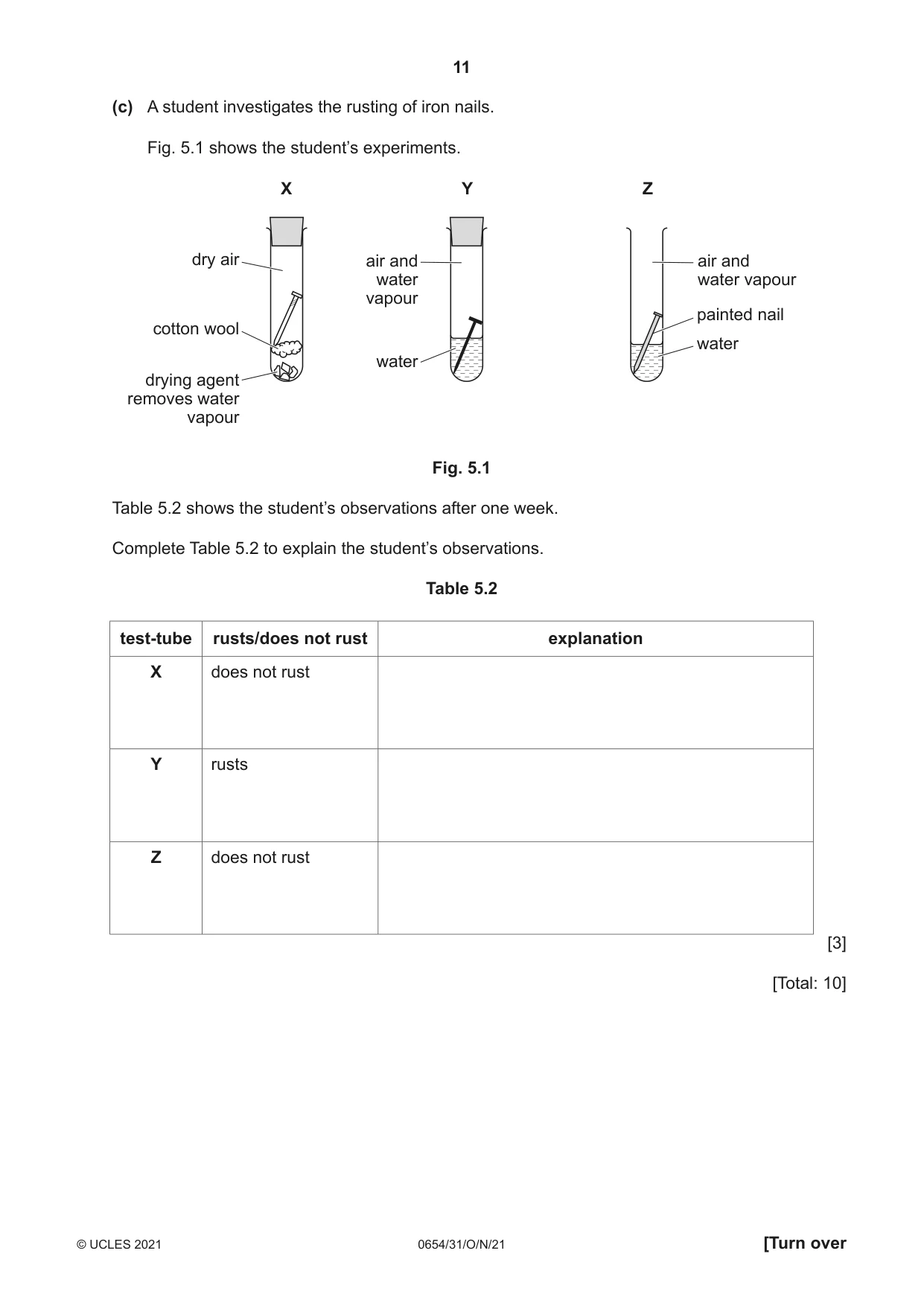 Cambridge IGCSE Sciences - Co-ordinated (Double) 0654 2021 Oct/Nov Paper 3 · Variant 1 question paper, page 11 of 24