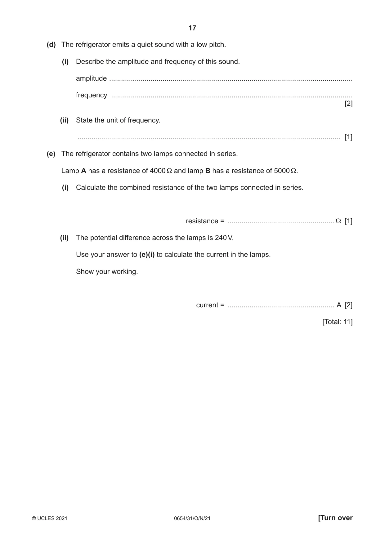 Cambridge IGCSE Sciences - Co-ordinated (Double) 0654 2021 Oct/Nov Paper 3 · Variant 1 question paper, page 17 of 24