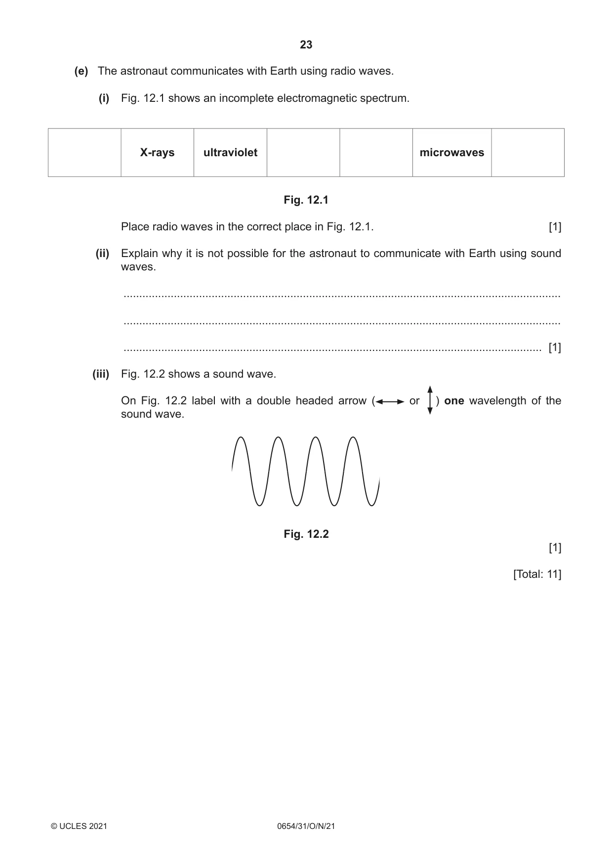 Cambridge IGCSE Sciences - Co-ordinated (Double) 0654 2021 Oct/Nov Paper 3 · Variant 1 question paper, page 23 of 24