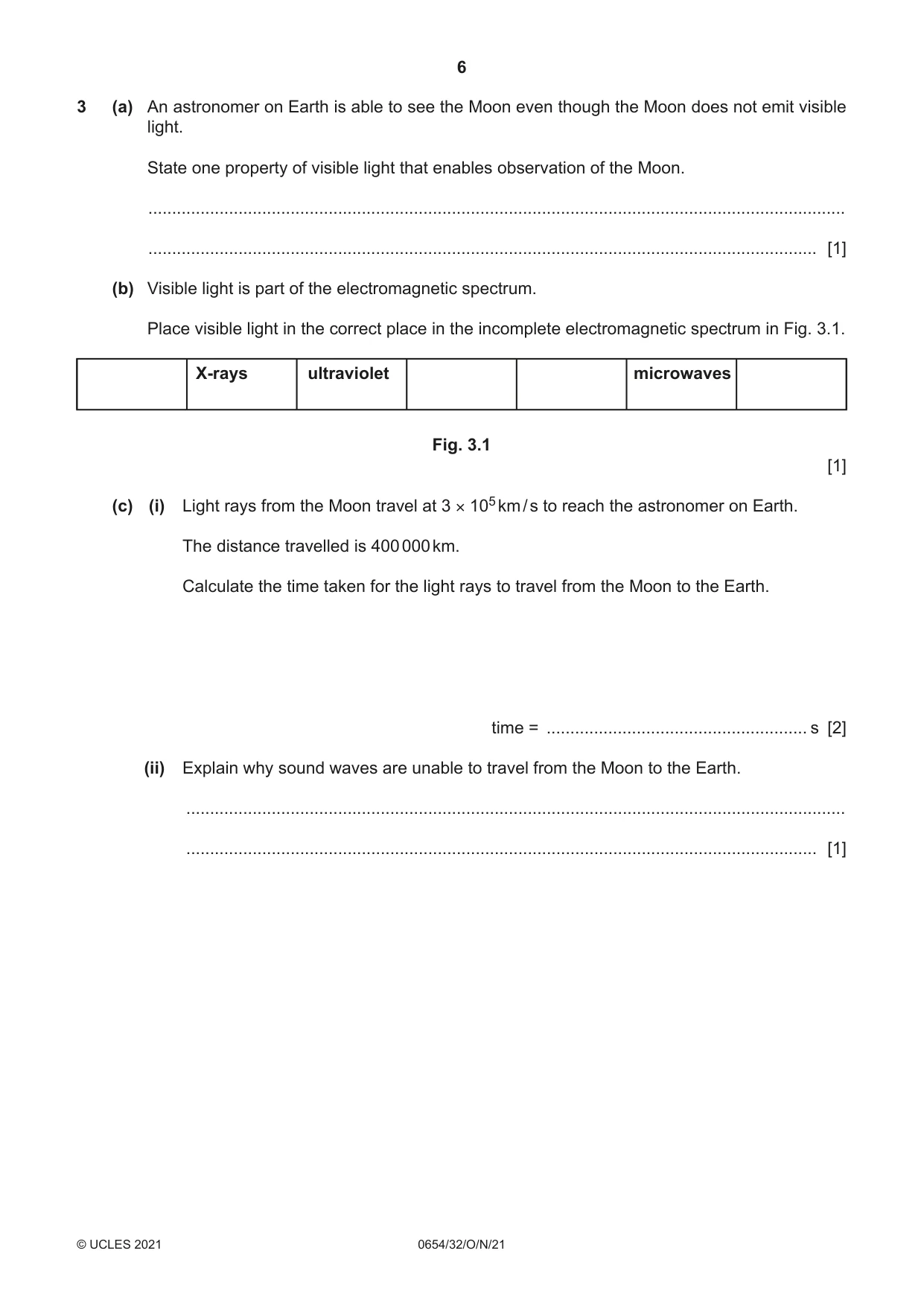Cambridge IGCSE Sciences - Co-ordinated (Double) 0654 2021 Oct/Nov Paper 3 · Variant 2 question paper, page 6 of 28