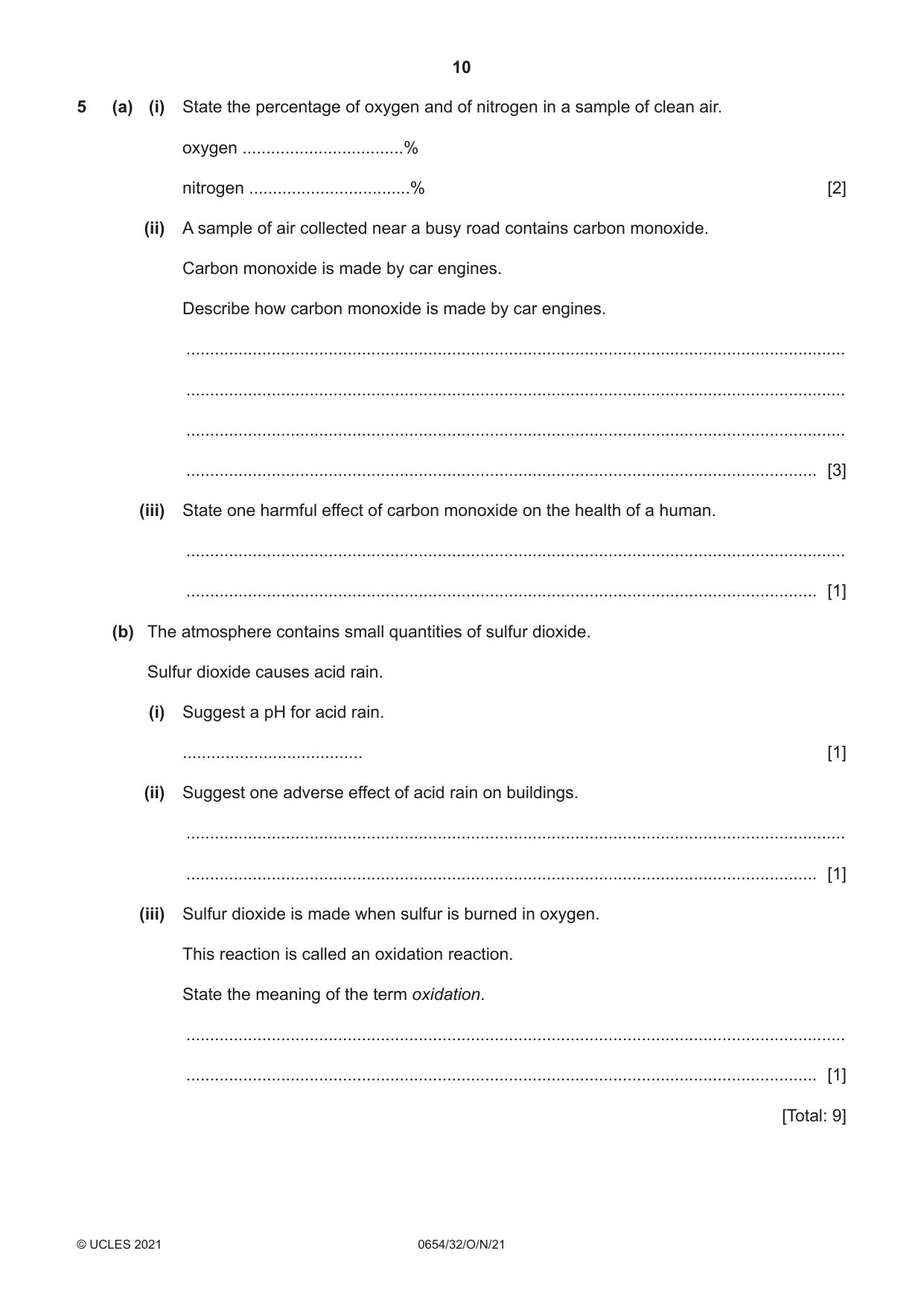 Cambridge IGCSE Sciences - Co-ordinated (Double) 0654 2021 Oct/Nov Paper 3 · Variant 2 question paper, page 10 of 28