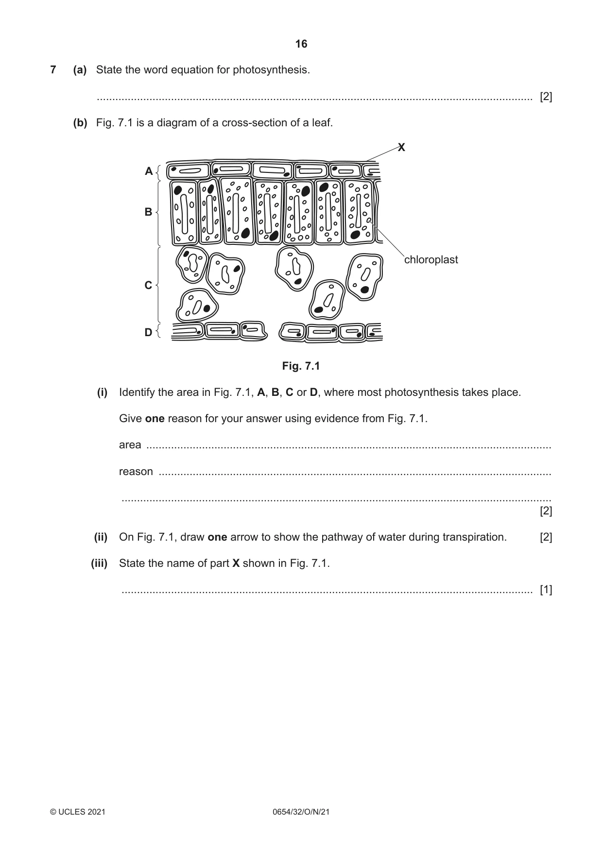 Cambridge IGCSE Sciences - Co-ordinated (Double) 0654 2021 Oct/Nov Paper 3 · Variant 2 question paper, page 16 of 28