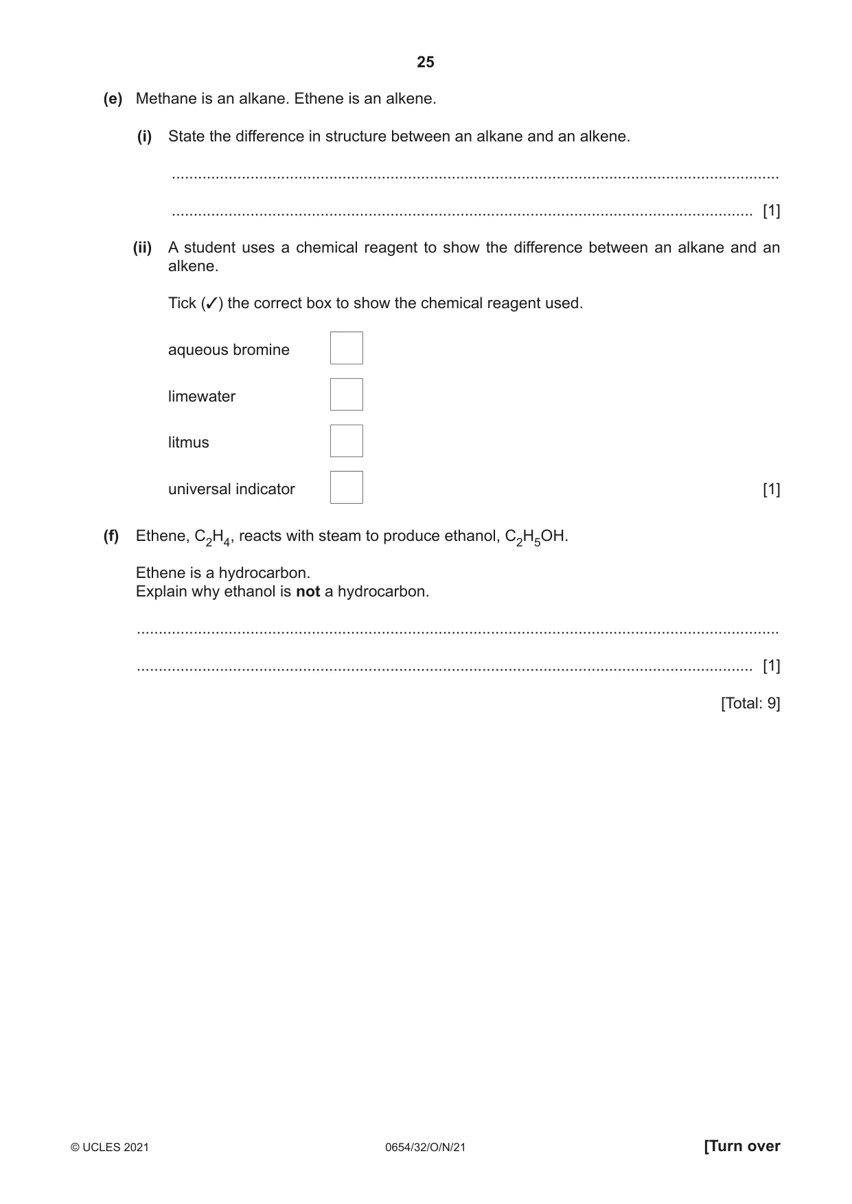 Cambridge IGCSE Sciences - Co-ordinated (Double) 0654 2021 Oct/Nov Paper 3 · Variant 2 question paper, page 25 of 28