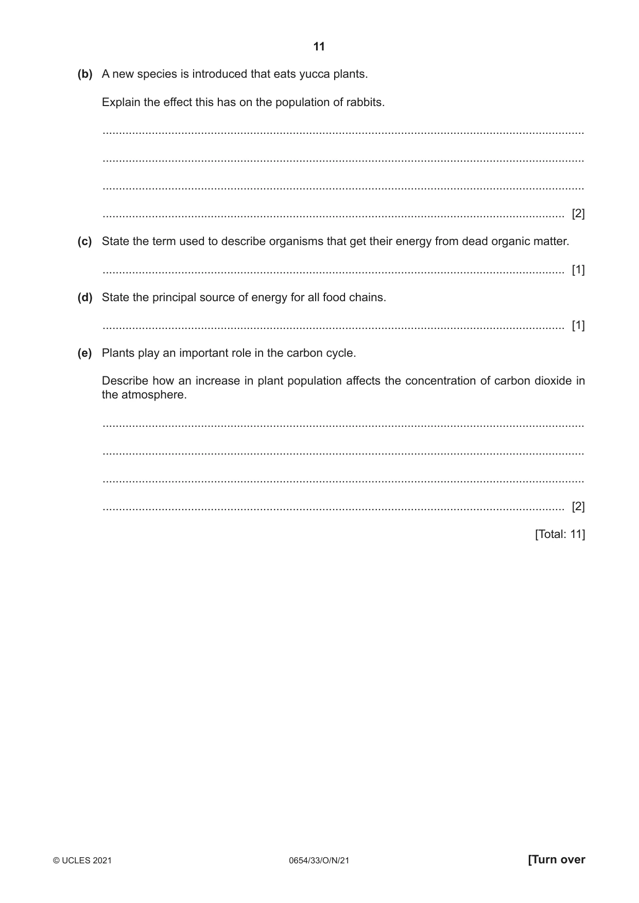 Cambridge IGCSE Sciences - Co-ordinated (Double) 0654 2021 Oct/Nov Paper 3 · Variant 3 question paper, page 11 of 28