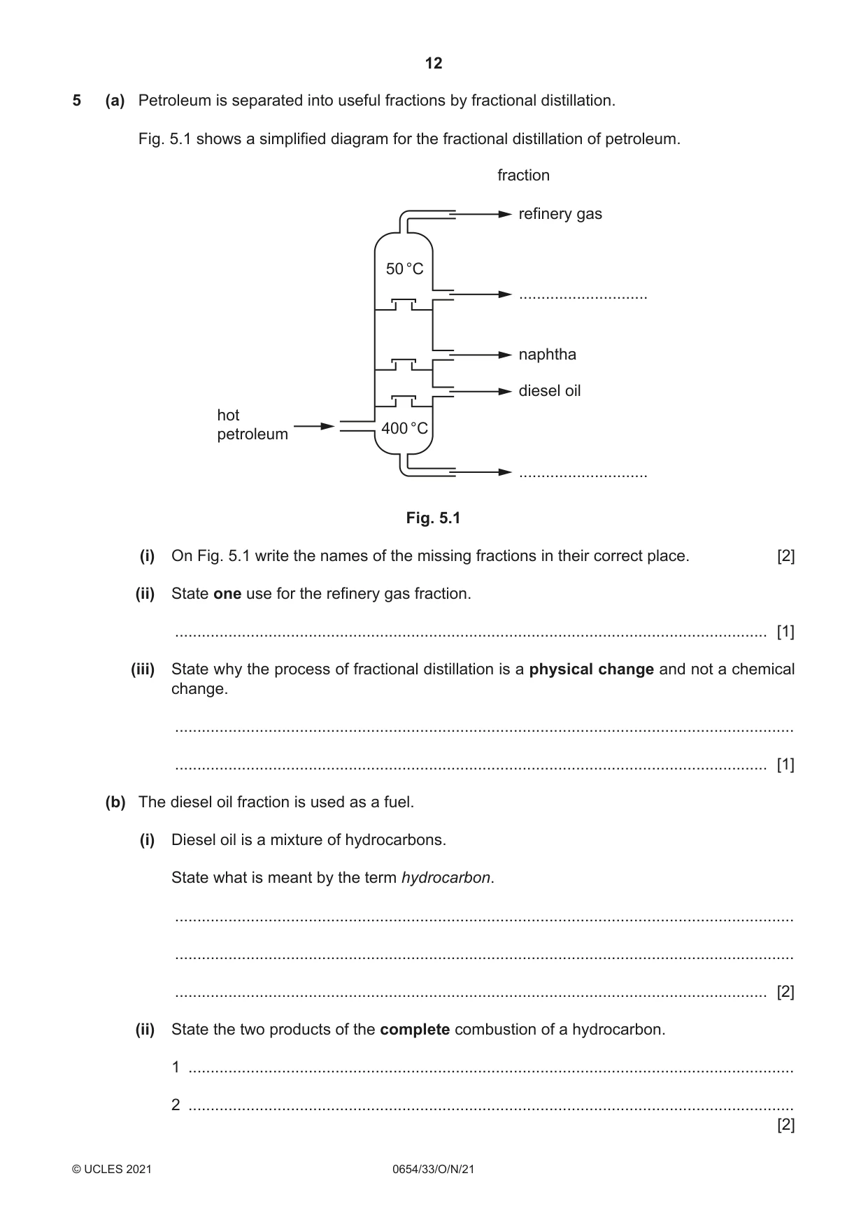 Cambridge IGCSE Sciences - Co-ordinated (Double) 0654 2021 Oct/Nov Paper 3 · Variant 3 question paper, page 12 of 28