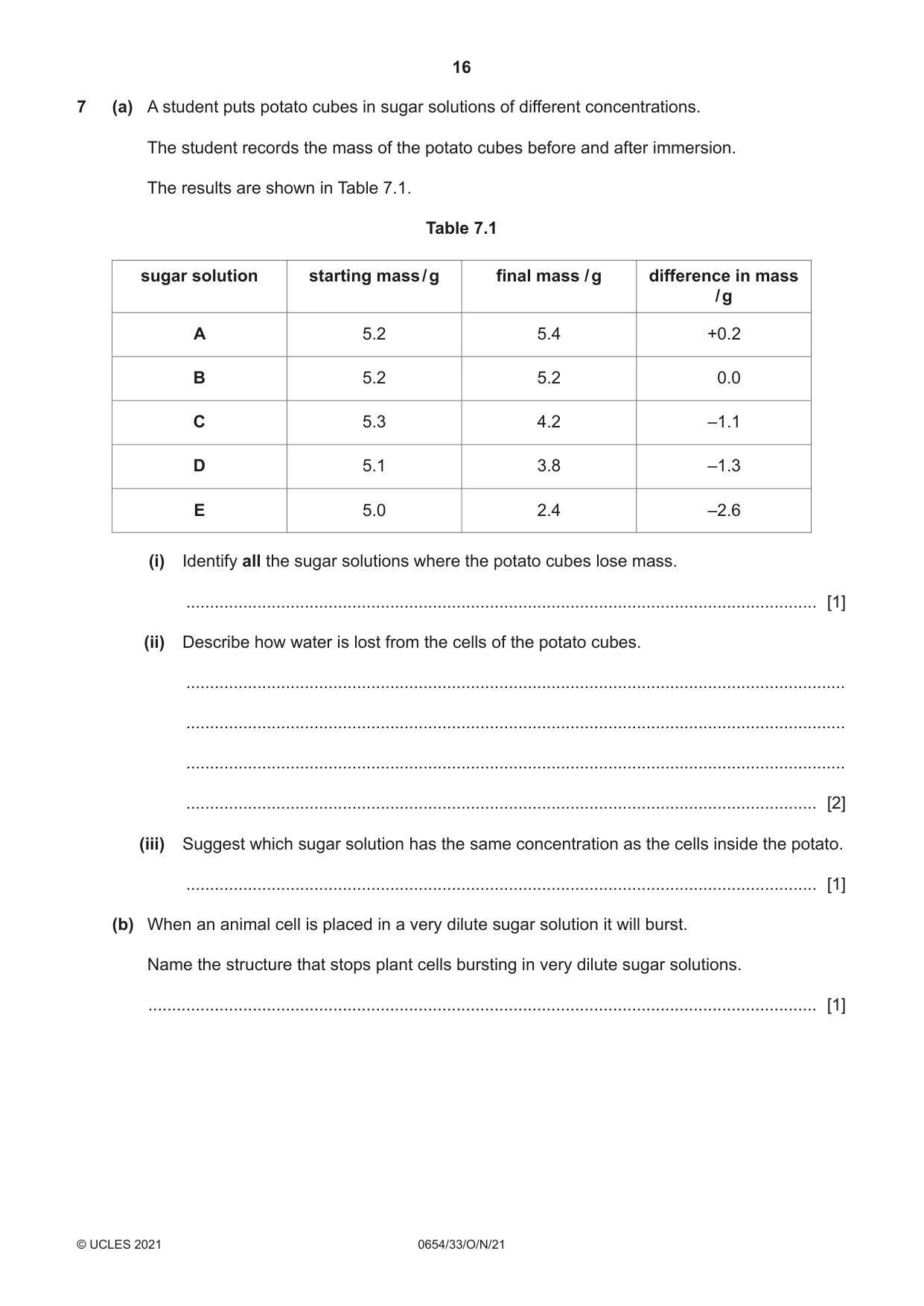 Cambridge IGCSE Sciences - Co-ordinated (Double) 0654 2021 Oct/Nov Paper 3 · Variant 3 question paper, page 16 of 28