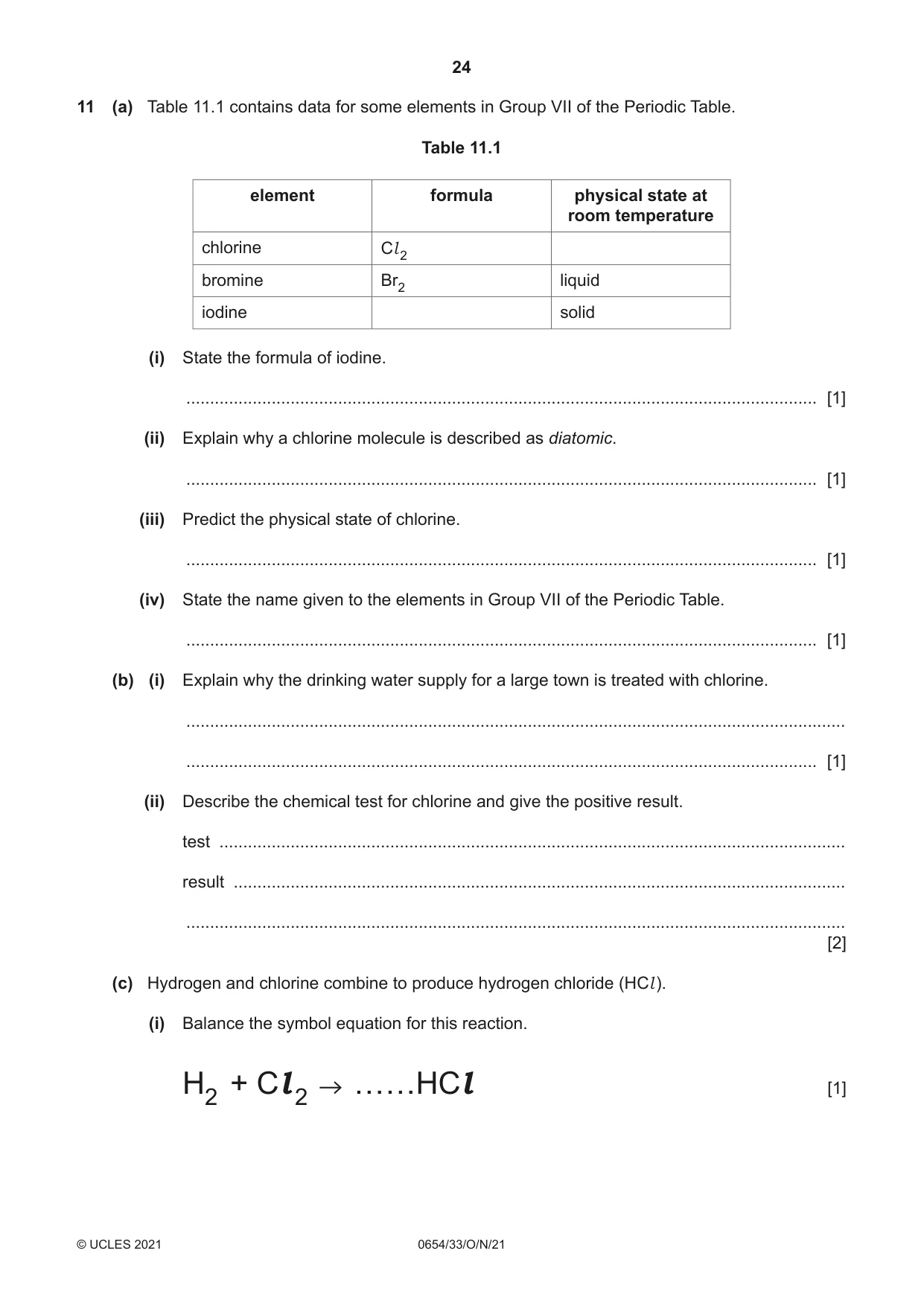 Cambridge IGCSE Sciences - Co-ordinated (Double) 0654 2021 Oct/Nov Paper 3 · Variant 3 question paper, page 24 of 28