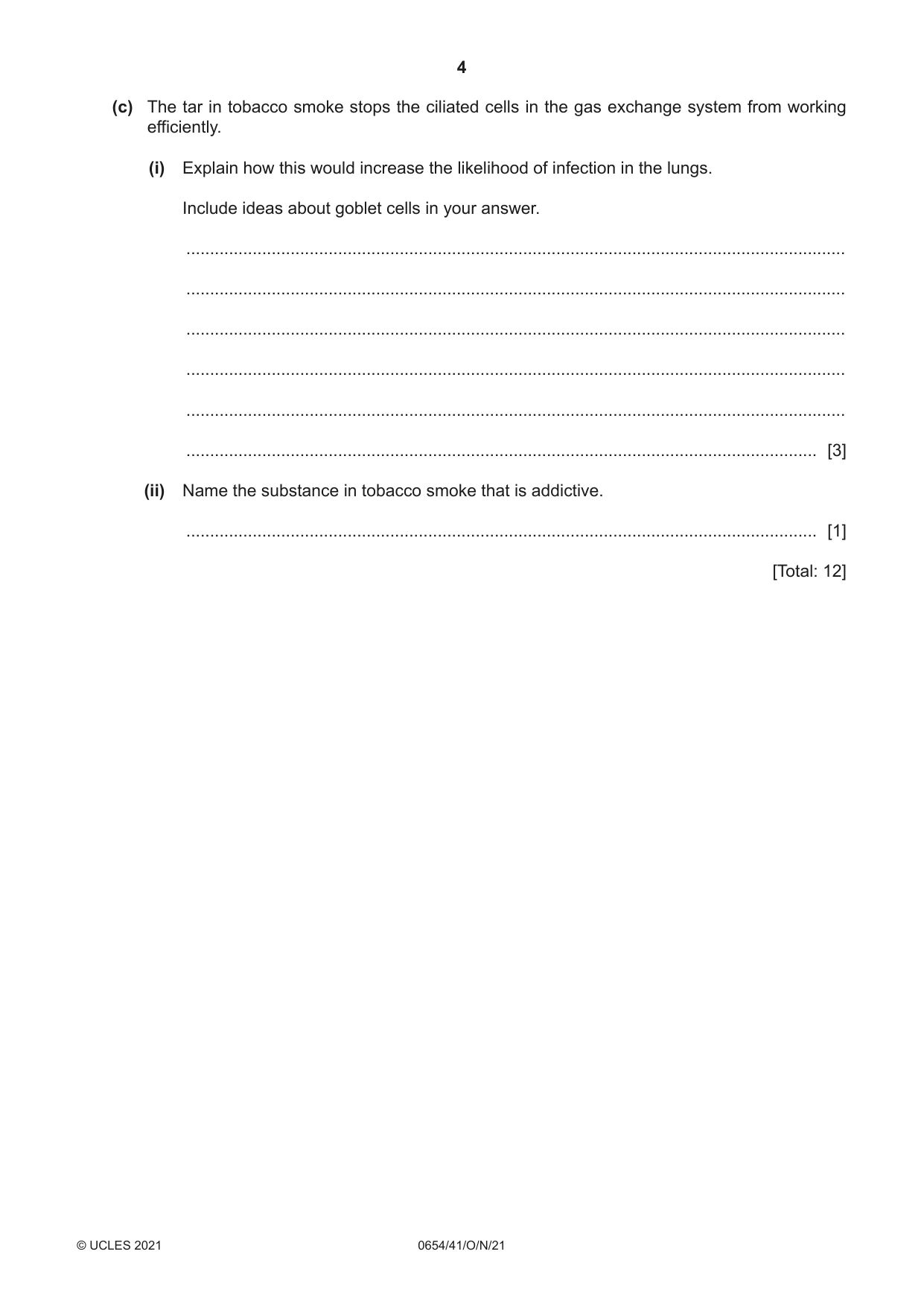 Cambridge IGCSE Sciences - Co-ordinated (Double) 0654 2021 Oct/Nov Paper 4 · Variant 1 question paper, page 4 of 28