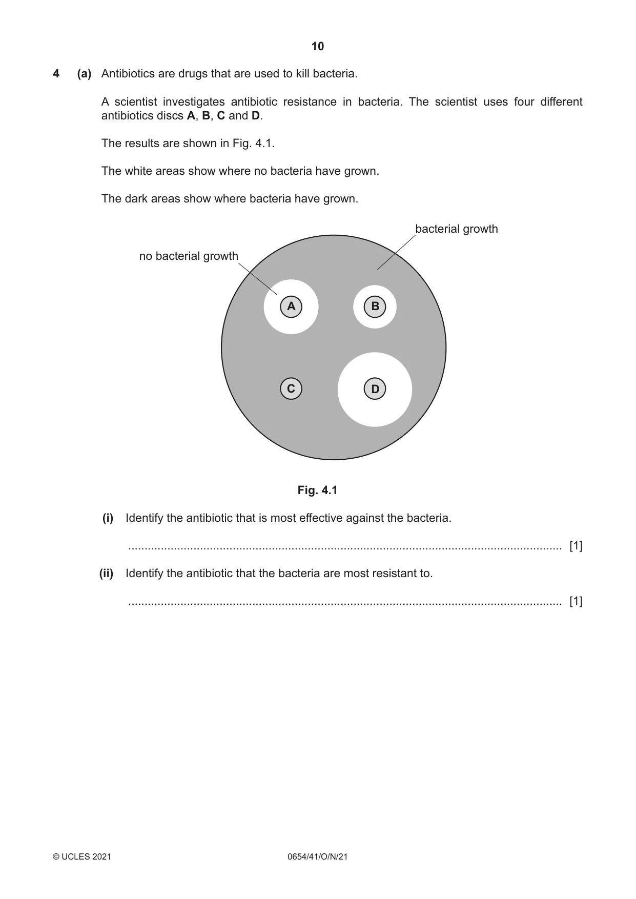 Cambridge IGCSE Sciences - Co-ordinated (Double) 0654 2021 Oct/Nov Paper 4 · Variant 1 question paper, page 10 of 28