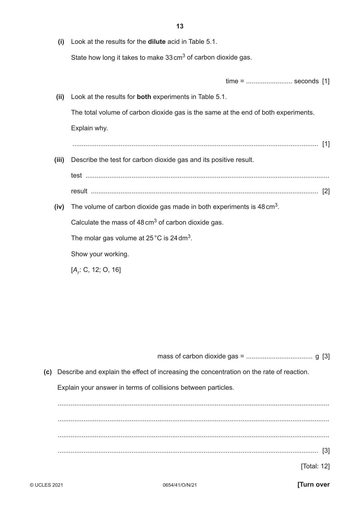 Cambridge IGCSE Sciences - Co-ordinated (Double) 0654 2021 Oct/Nov Paper 4 · Variant 1 question paper, page 13 of 28
