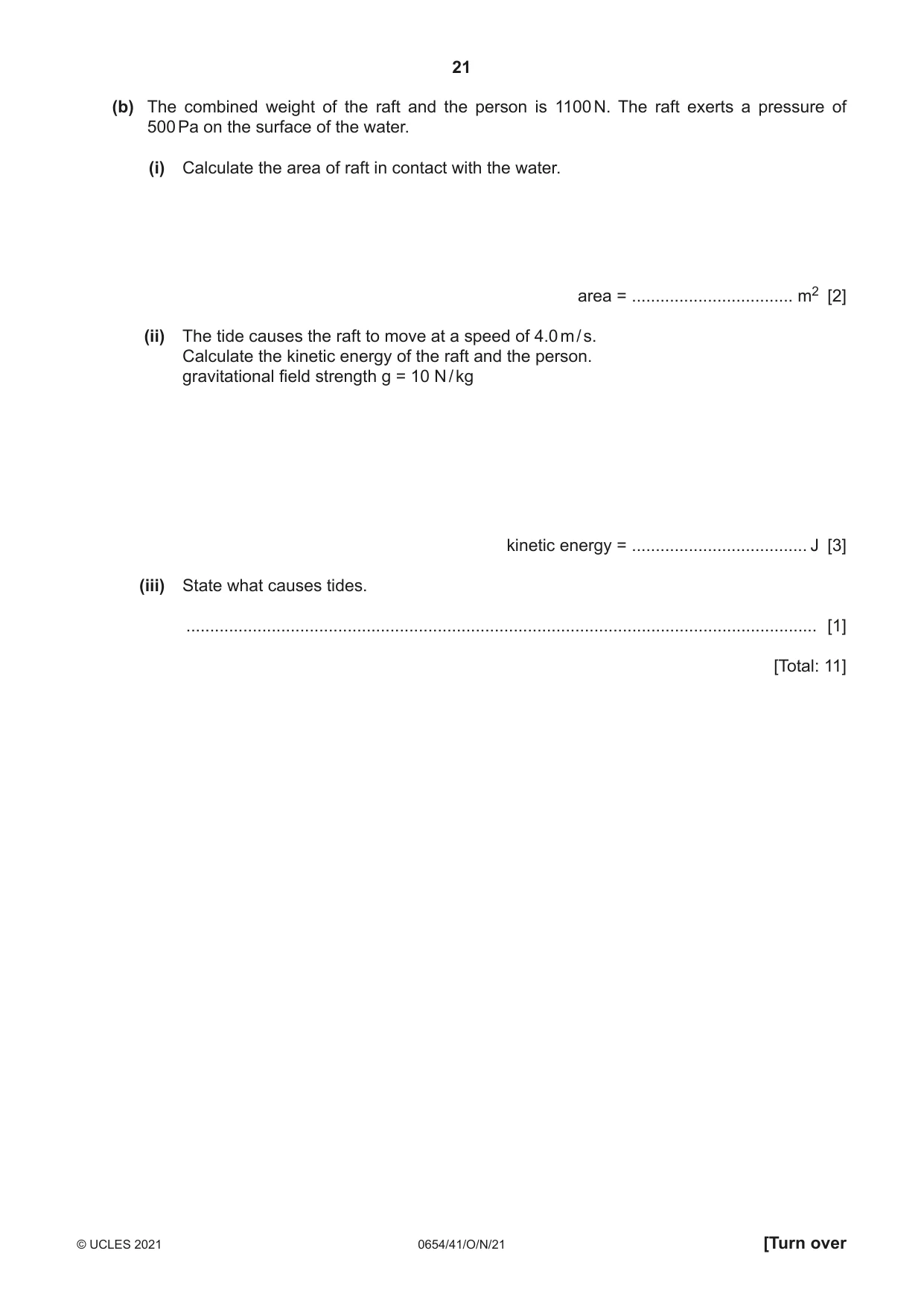 Cambridge IGCSE Sciences - Co-ordinated (Double) 0654 2021 Oct/Nov Paper 4 · Variant 1 question paper, page 21 of 28