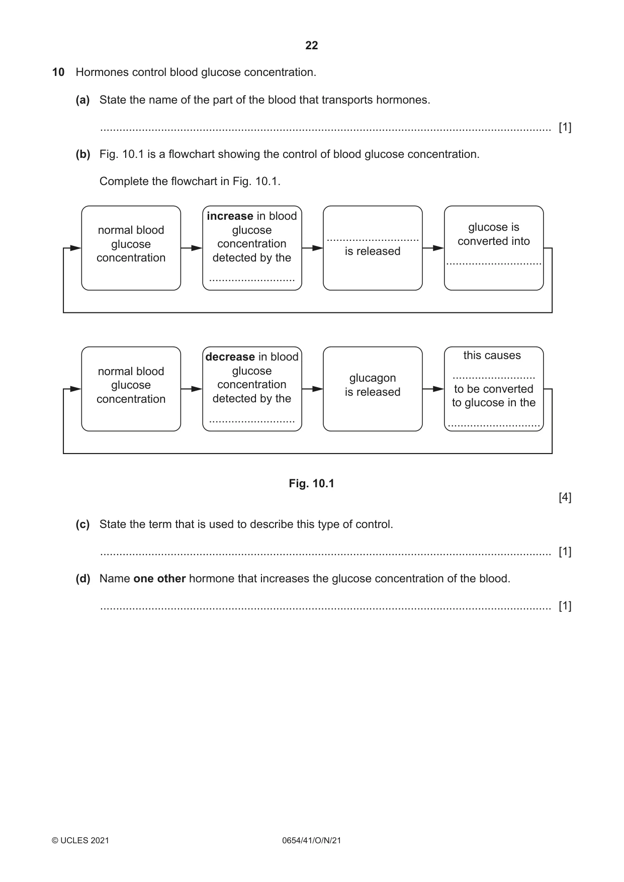 Cambridge IGCSE Sciences - Co-ordinated (Double) 0654 2021 Oct/Nov Paper 4 · Variant 1 question paper, page 22 of 28