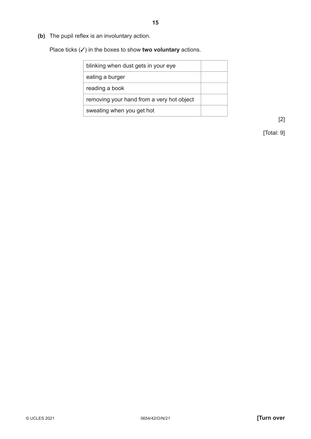 Cambridge IGCSE Sciences - Co-ordinated (Double) 0654 2021 Oct/Nov Paper 4 · Variant 2 question paper, page 15 of 28