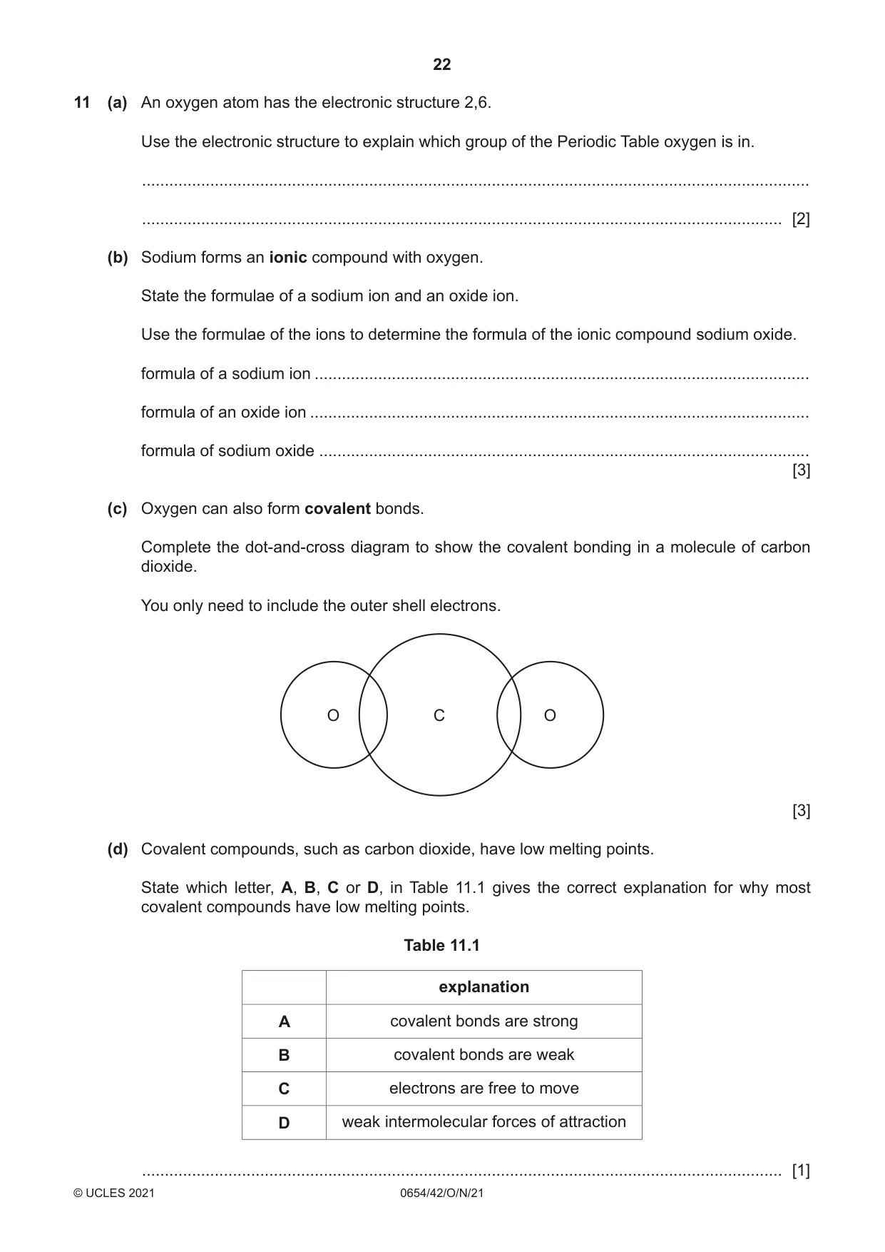 Cambridge IGCSE Sciences - Co-ordinated (Double) 0654 2021 Oct/Nov Paper 4 · Variant 2 question paper, page 22 of 28