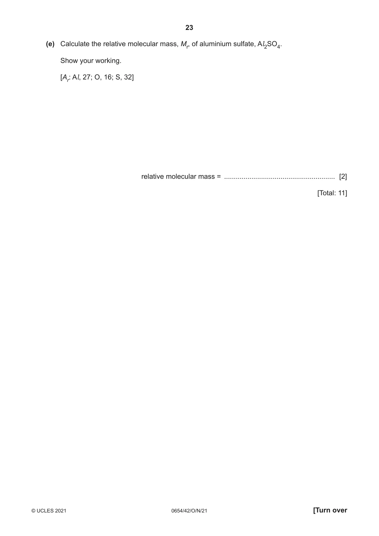 Cambridge IGCSE Sciences - Co-ordinated (Double) 0654 2021 Oct/Nov Paper 4 · Variant 2 question paper, page 23 of 28