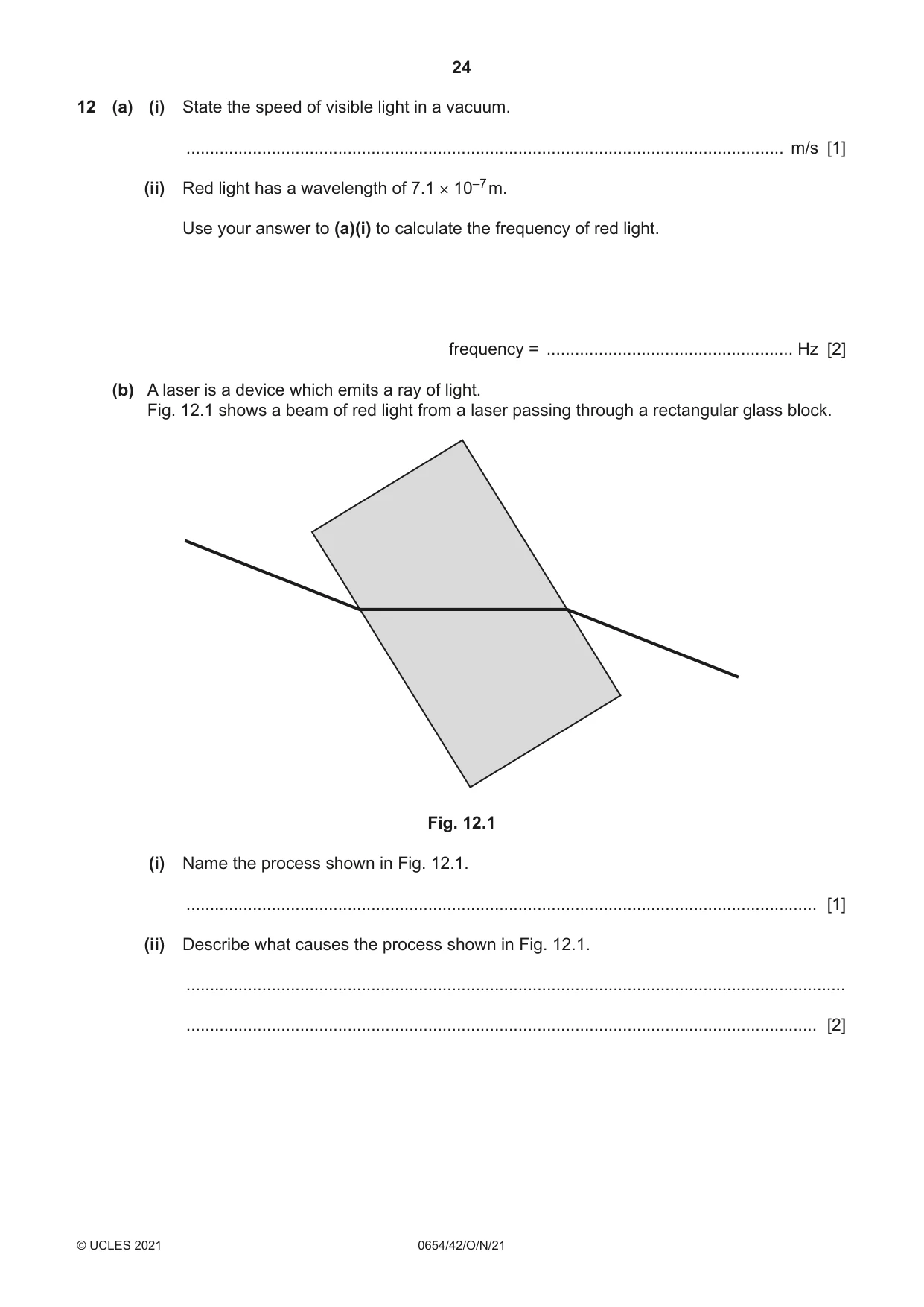 Cambridge IGCSE Sciences - Co-ordinated (Double) 0654 2021 Oct/Nov Paper 4 · Variant 2 question paper, page 24 of 28
