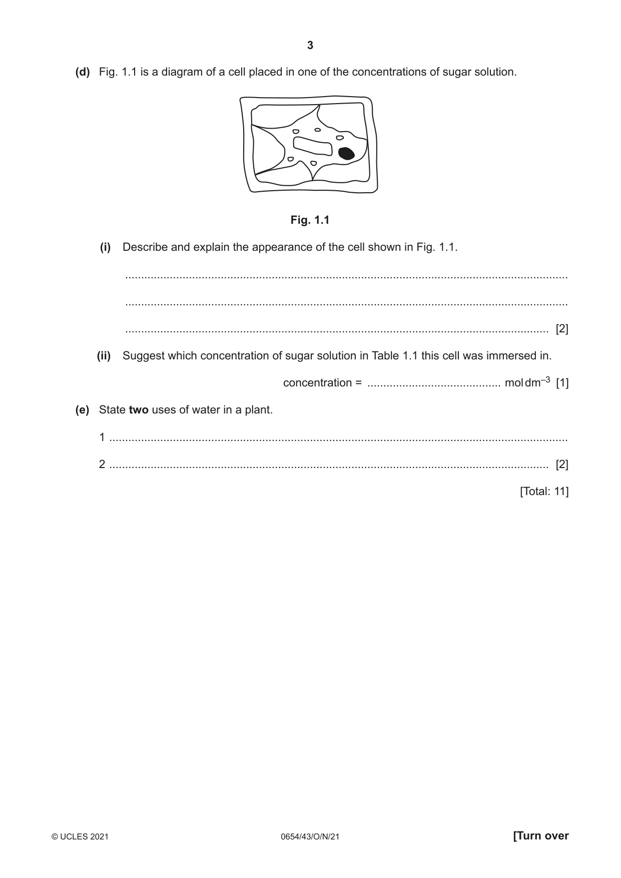 Cambridge IGCSE Sciences - Co-ordinated (Double) 0654 2021 Oct/Nov Paper 4 · Variant 3 question paper, page 3 of 28
