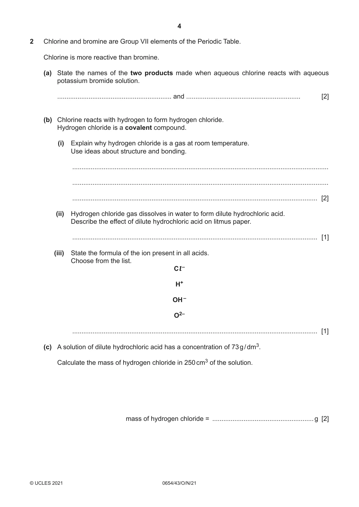Cambridge IGCSE Sciences - Co-ordinated (Double) 0654 2021 Oct/Nov Paper 4 · Variant 3 question paper, page 4 of 28